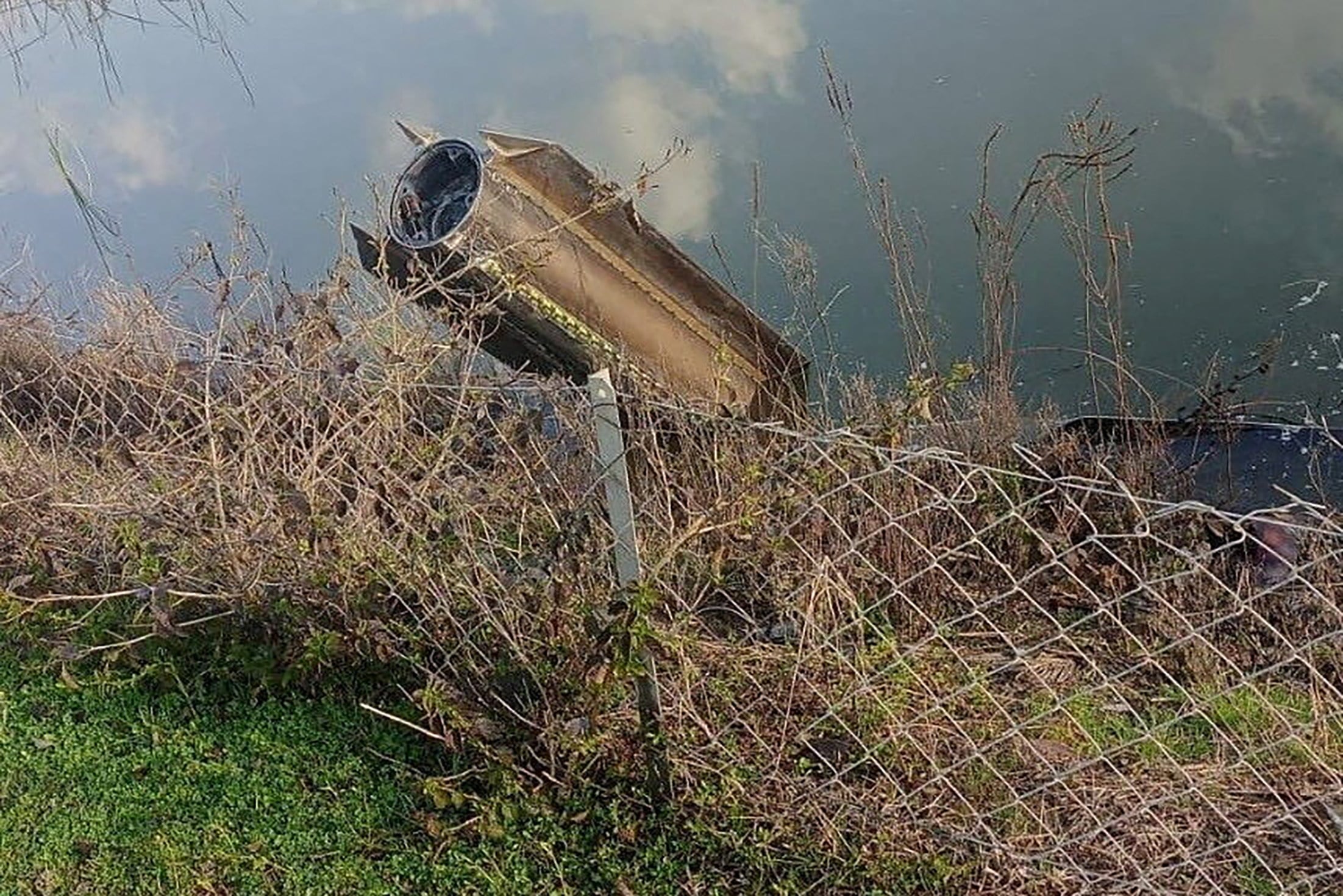 Debris from a Nato air defence system that intercepted a missile launched from Iran is seen in southern Hatay province in Turkey on March 4 in this video screengrab. Photo: via Reuters