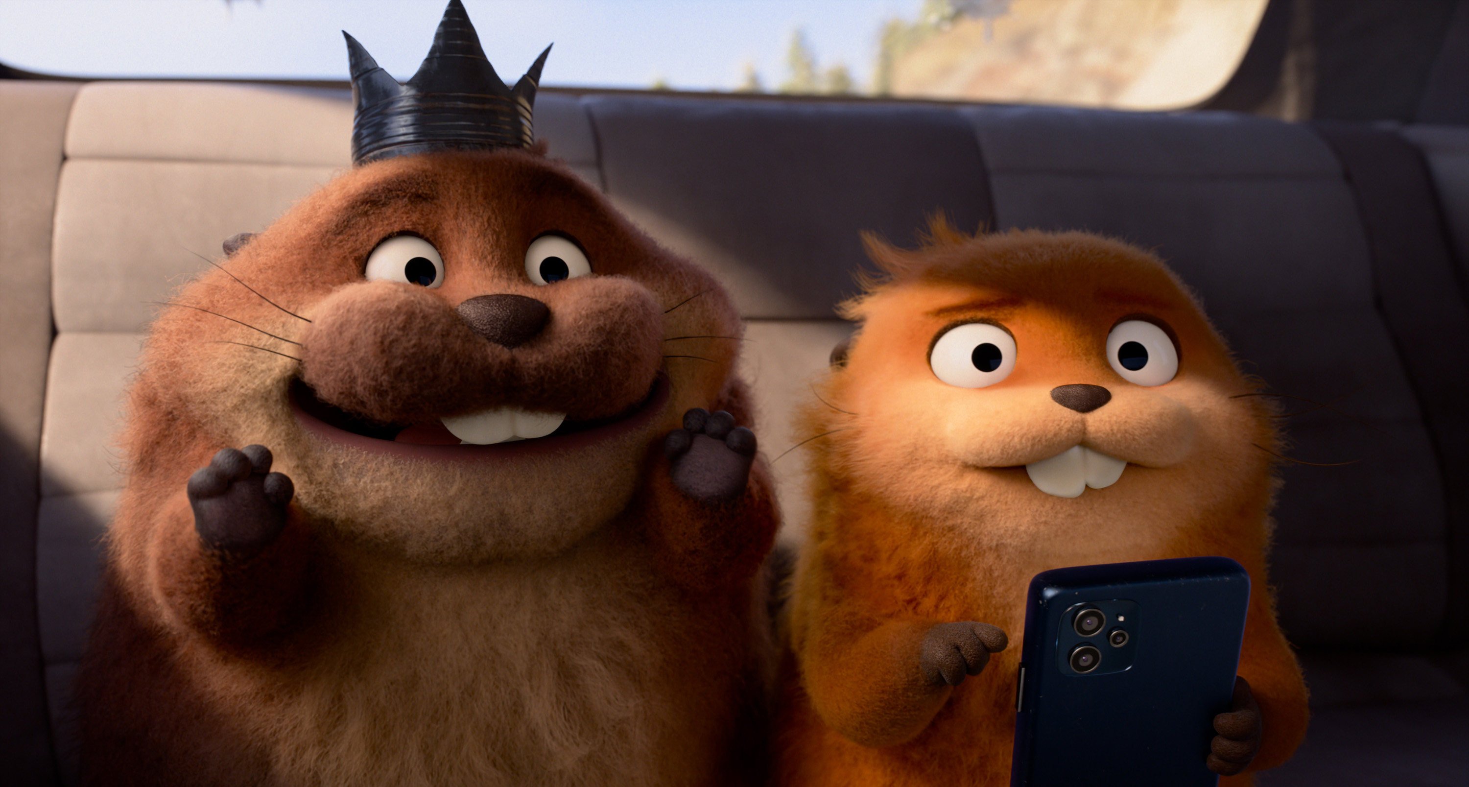 King George and Mabel Beaver in Disney and Pixar’s Hoppers. Photo: Pixar