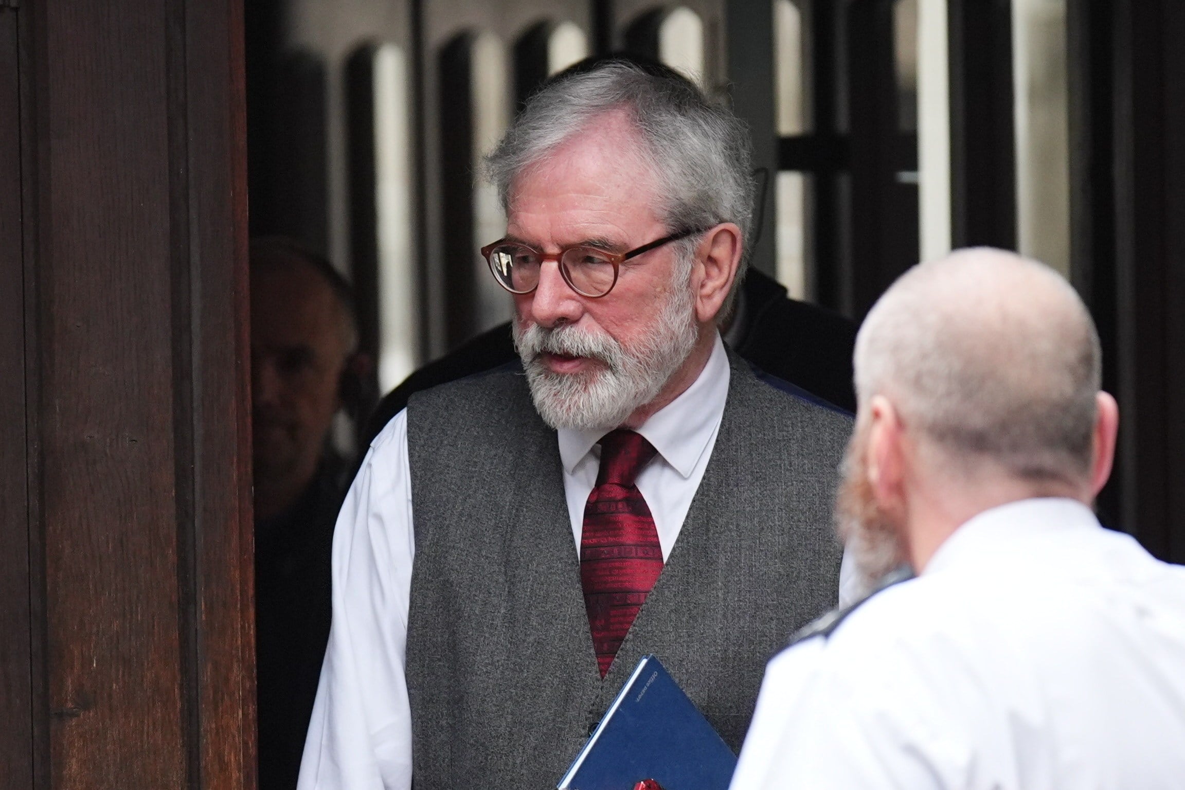 Former Sinn Fein president Gerry Adams arrives on Monday at the Royal Courts of Justice in London, where a civil claim is being brought against him. Photo: via AP
