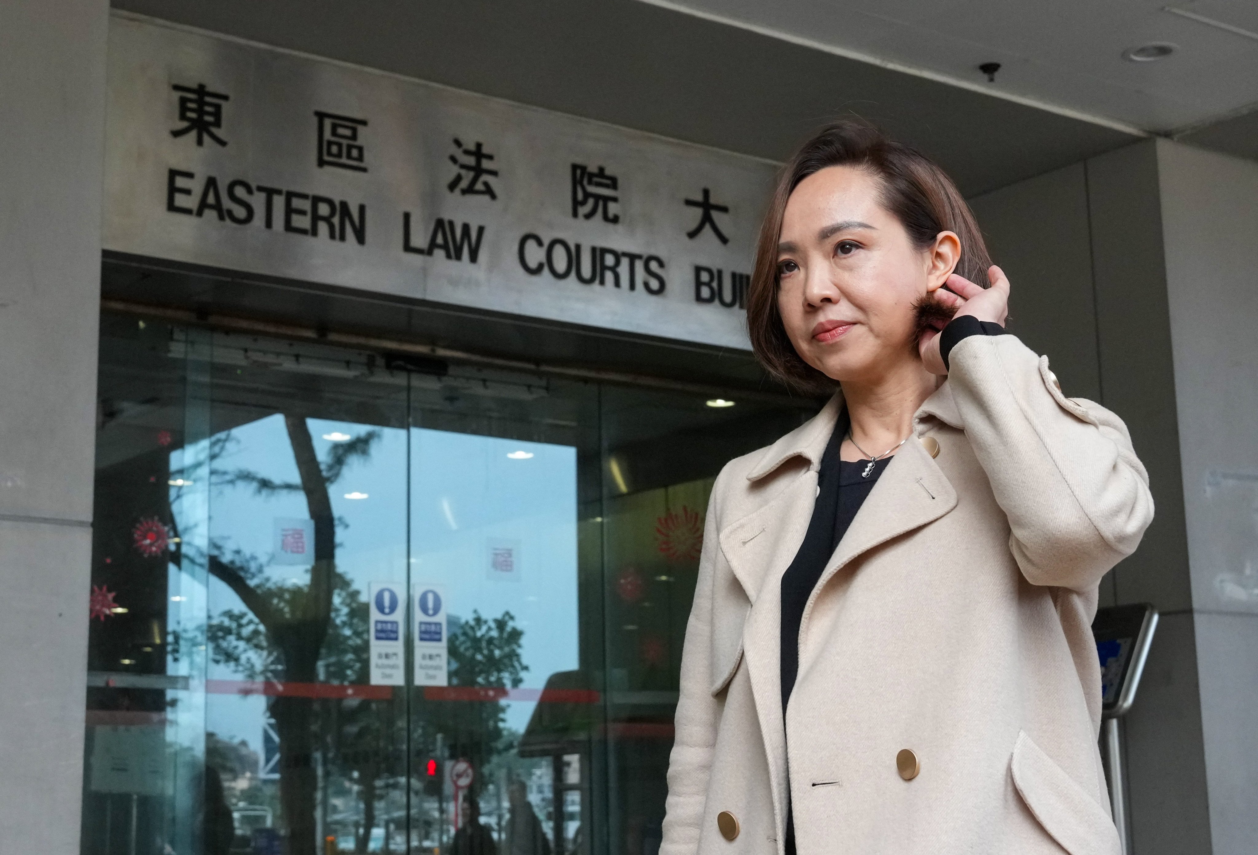 New People’s Party lawmaker Judy Chan leaves Eastern Court on Monday. Photo: Jelly Tse