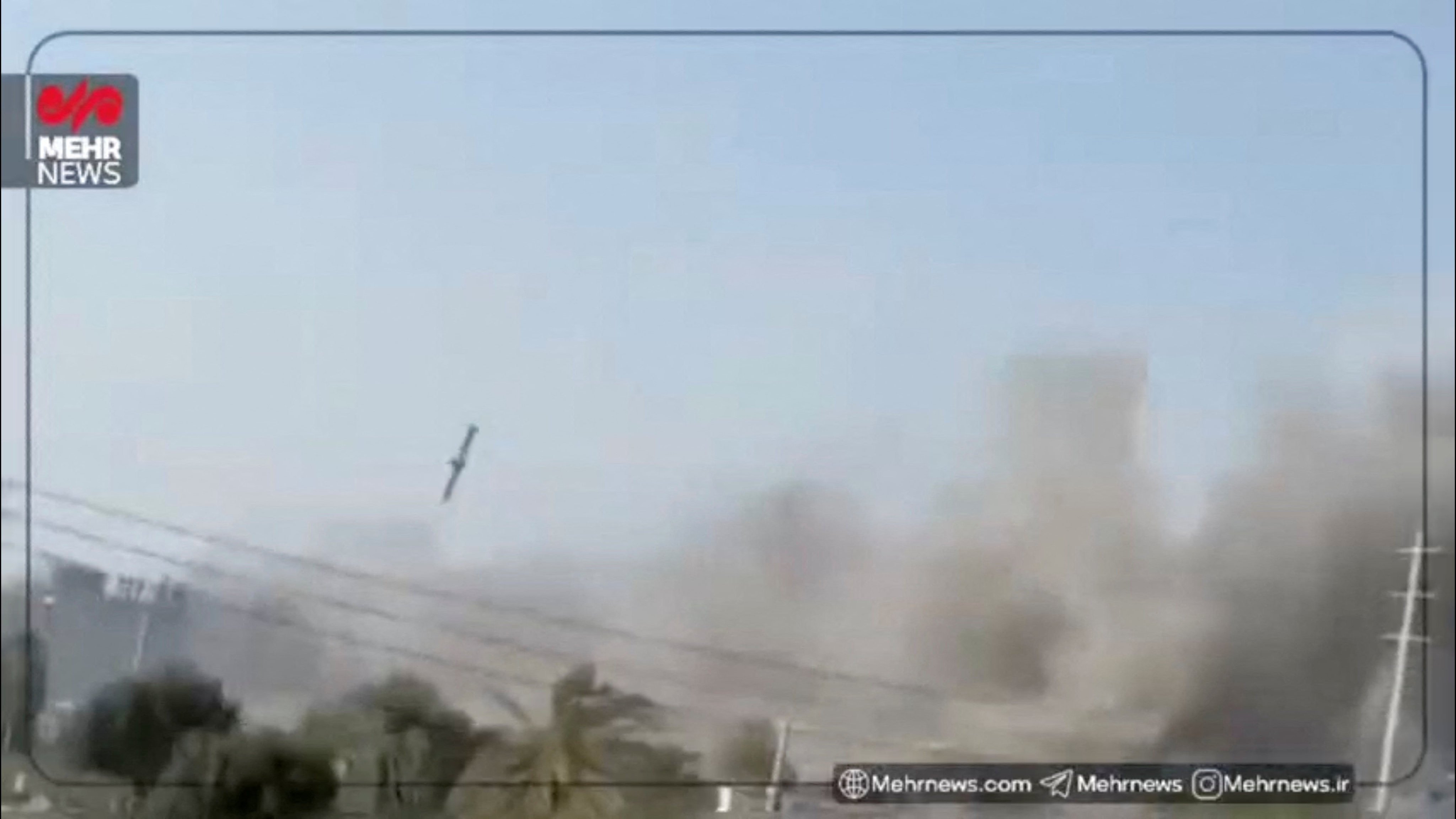 A still image from video shows what appears to be a US Tomahawk missile hitting near the Shajareh Tayyebeh girls’ school in Minab, Iran. Photo: MEHR NEWS via Reuters
