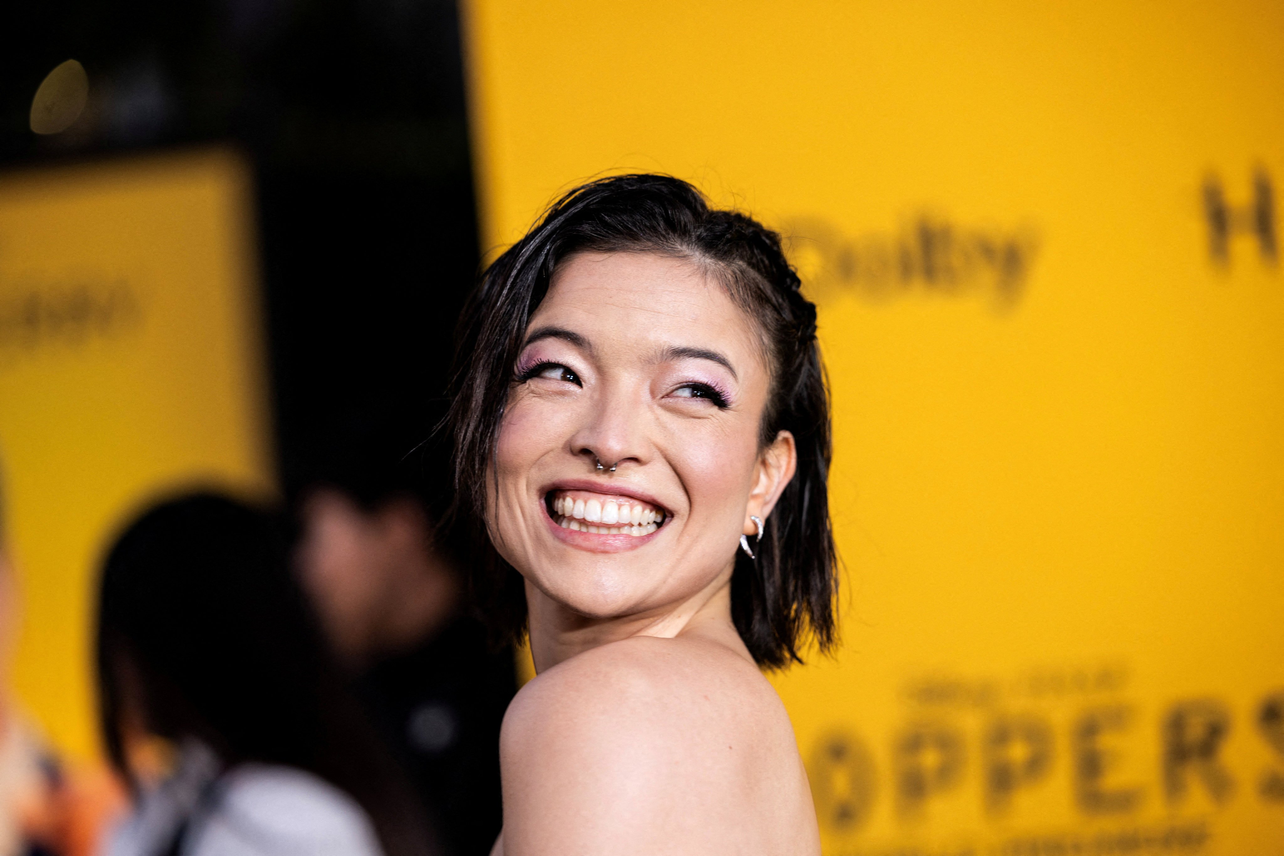 Piper Curda, who plays the animal-loving student Mabel Tanaka in Disney-Pixar’s Hoppers, attends the film’s premiere at El Capitan Theatre in Los Angeles on February 23, 2026. Photo: Reuters