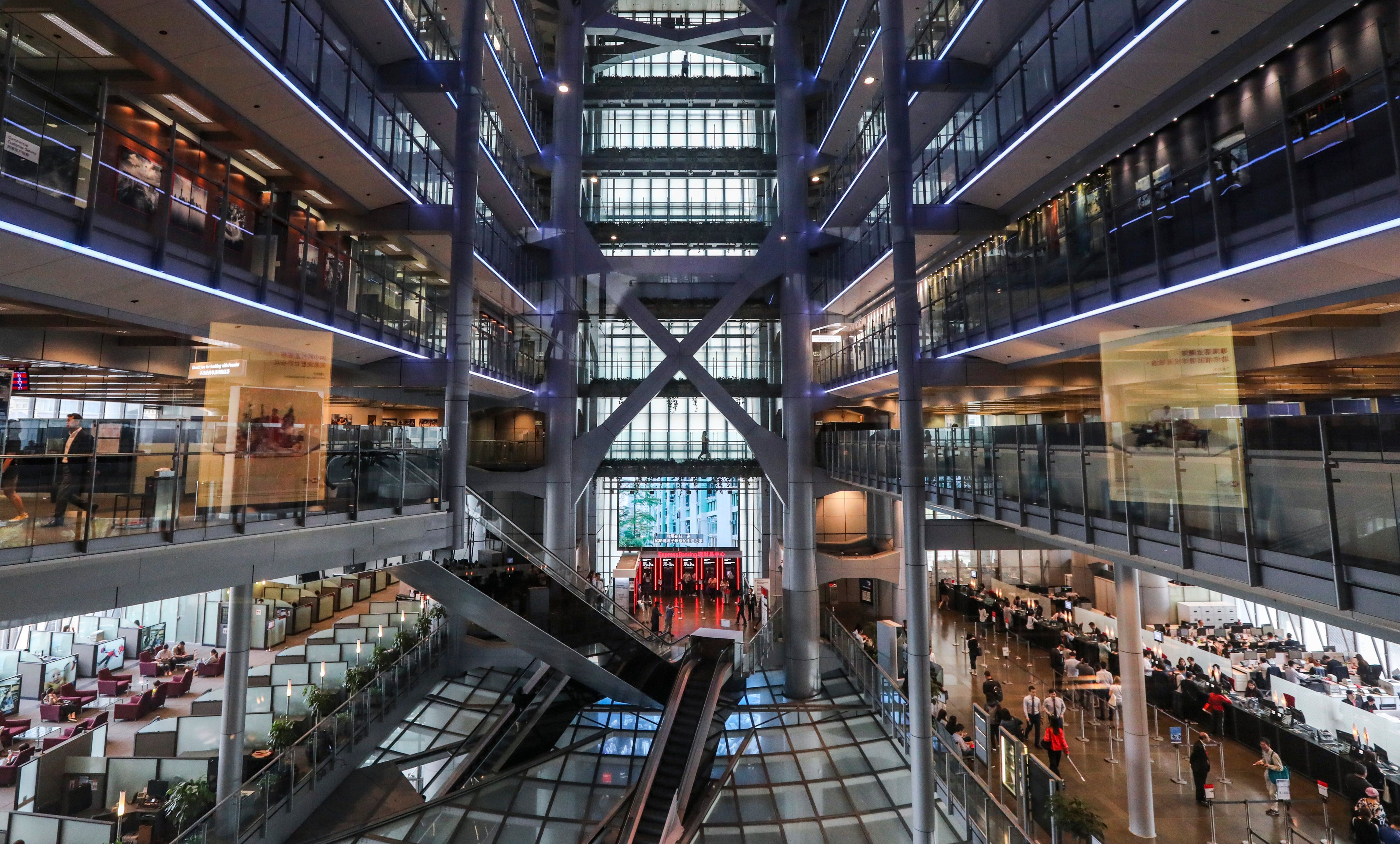 Inside the HSBC headquarters in Central, Hong Kong. Photo: Felix Wong