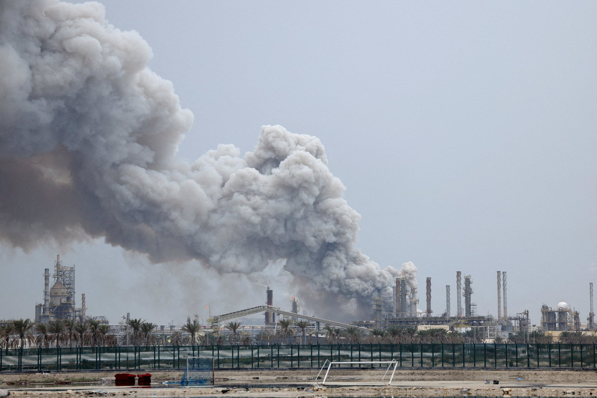 Smoke rises following an Iranian strike on the Bapco Oil Refinery on Sitra Island, Bahrain on Monday. Photo: Reuters Smoke rises following an Iranian strike on the Bapco Oil Refinery on Sitra Island, Bahrain on Monday. Photo: Reuters