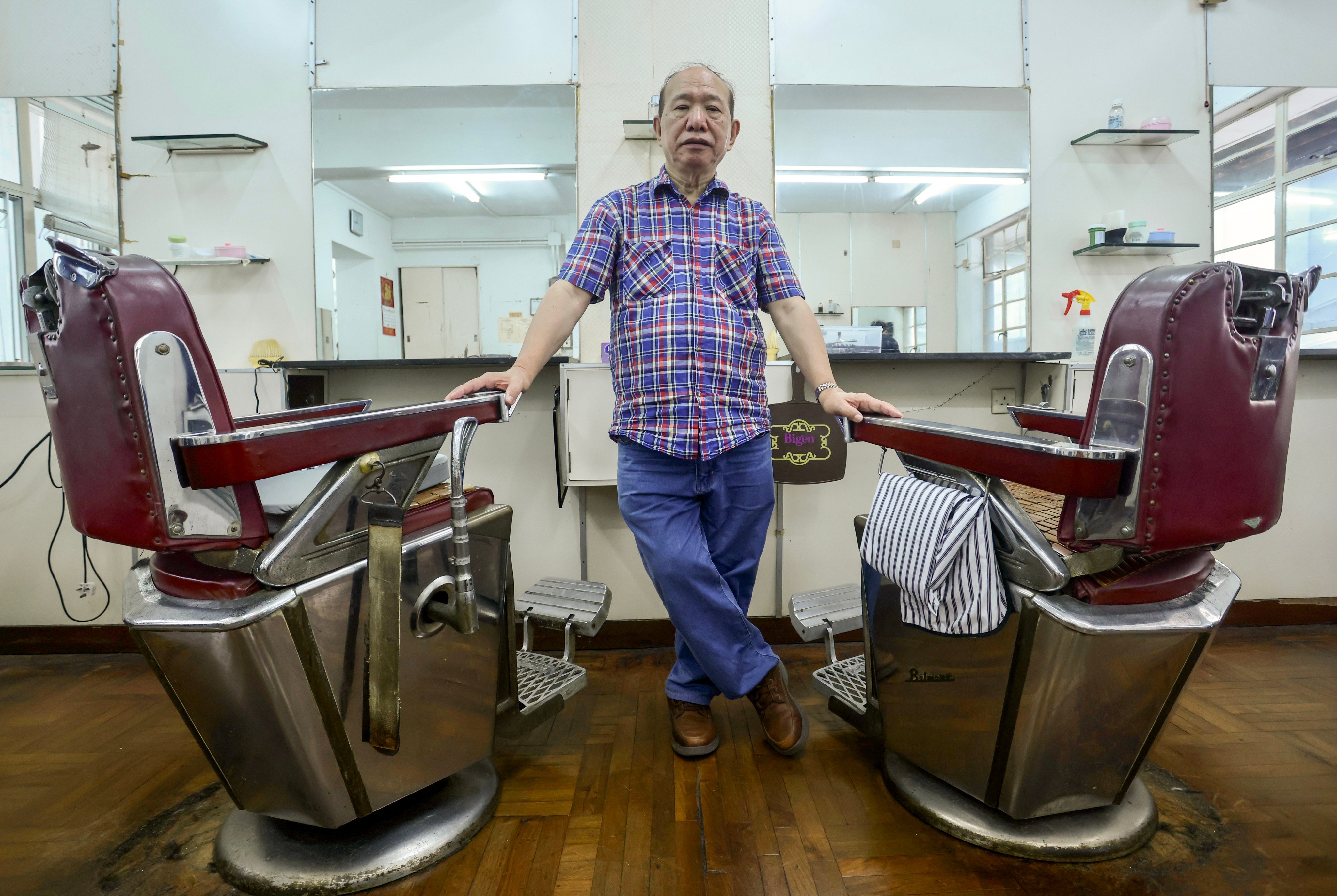 Ambassador Barber Parlour in Hong Kong’s Causeway Bay is a timeless Shanghai-style salon run by 78-year-old master barber Luk Chung-yan, preserving heritage grooming artistry. Photo: Jonathan Wong