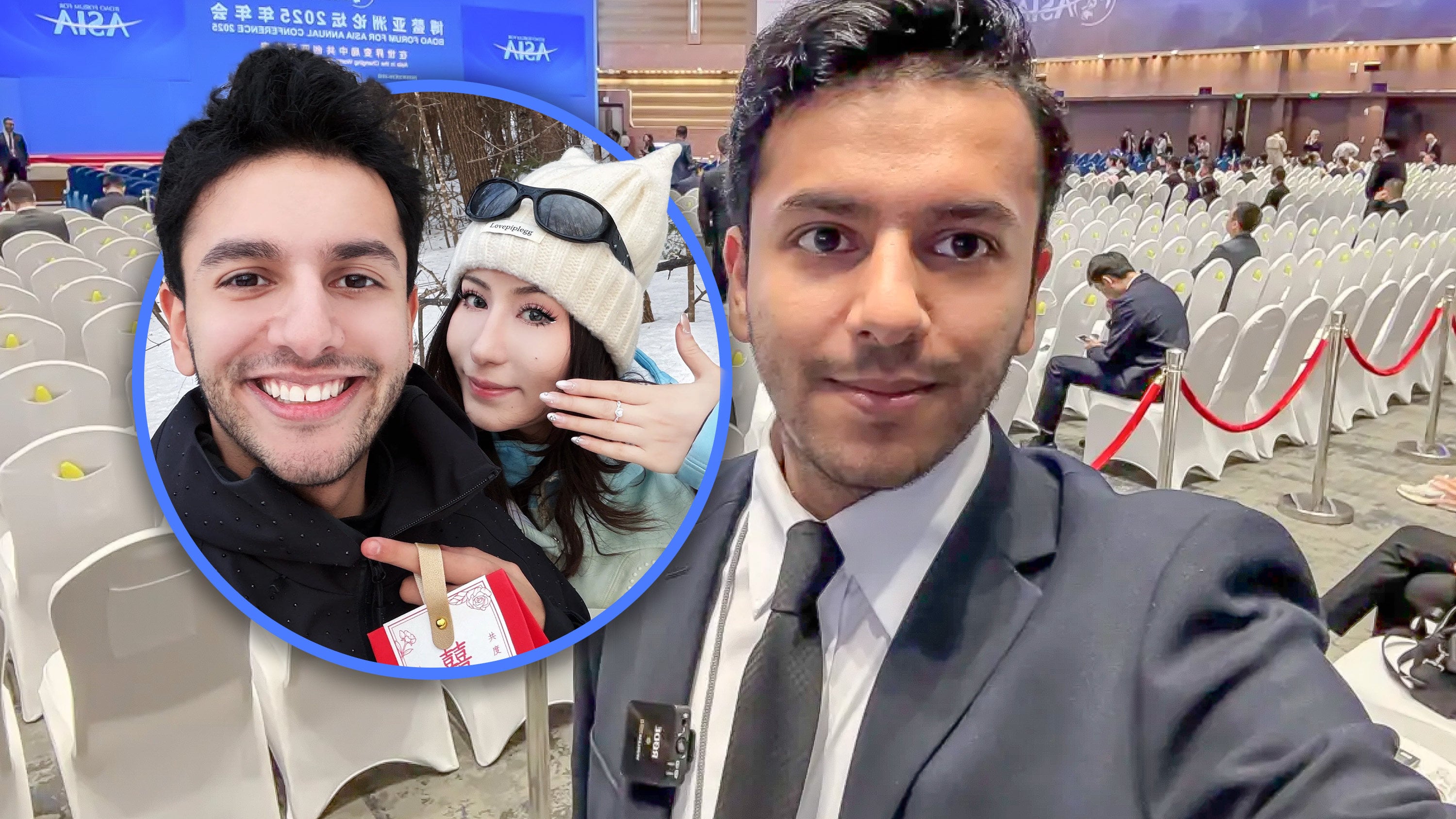 An Iraqi journalist who went viral in China for performing the Subject 3 dance has become engaged to a woman from Xinjiang. He moved to China at the age of 11.  Photo: SCMP composite/Baidu/Douyin