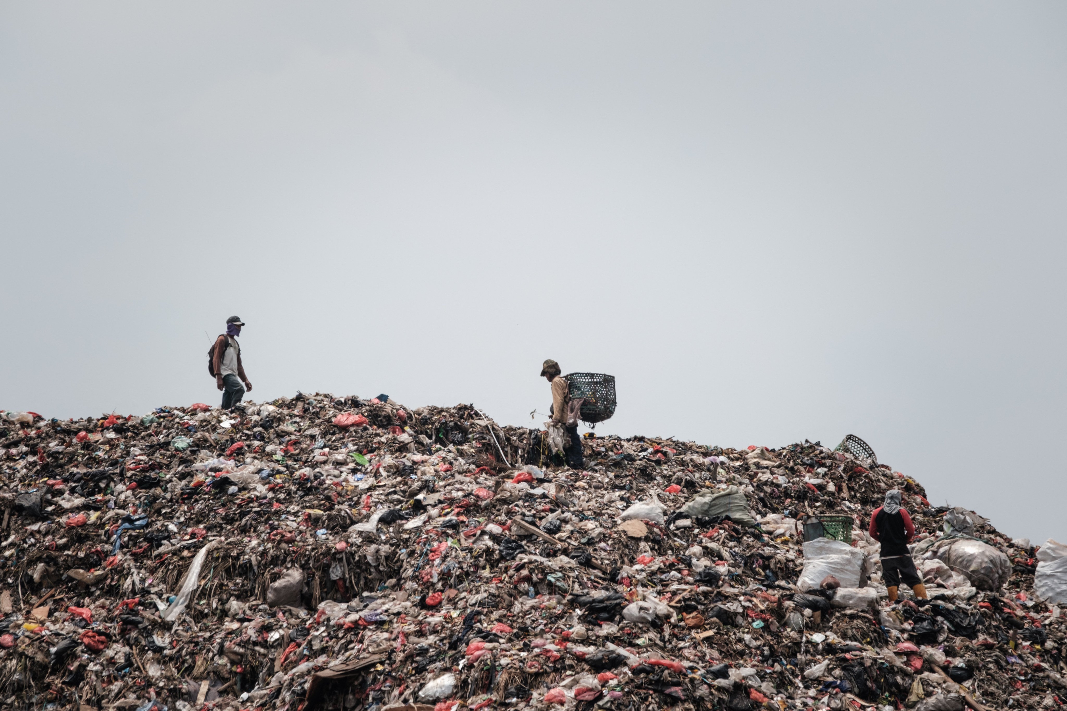 Registered scavengers walking in the Bantargebang landfill in Bekasi, on the outskirts of Jakarta. Photo: AFP