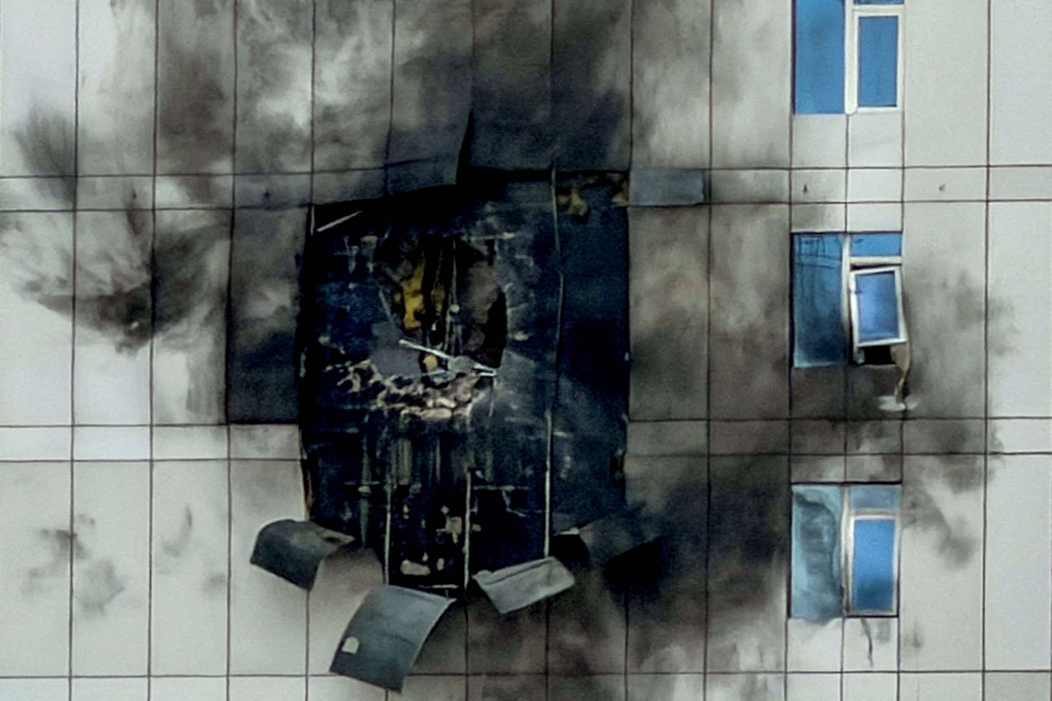 A building in Juffair, Manama, Bahrain damaged by an Iranian drone attack seen on March 1. Photo: Reuters