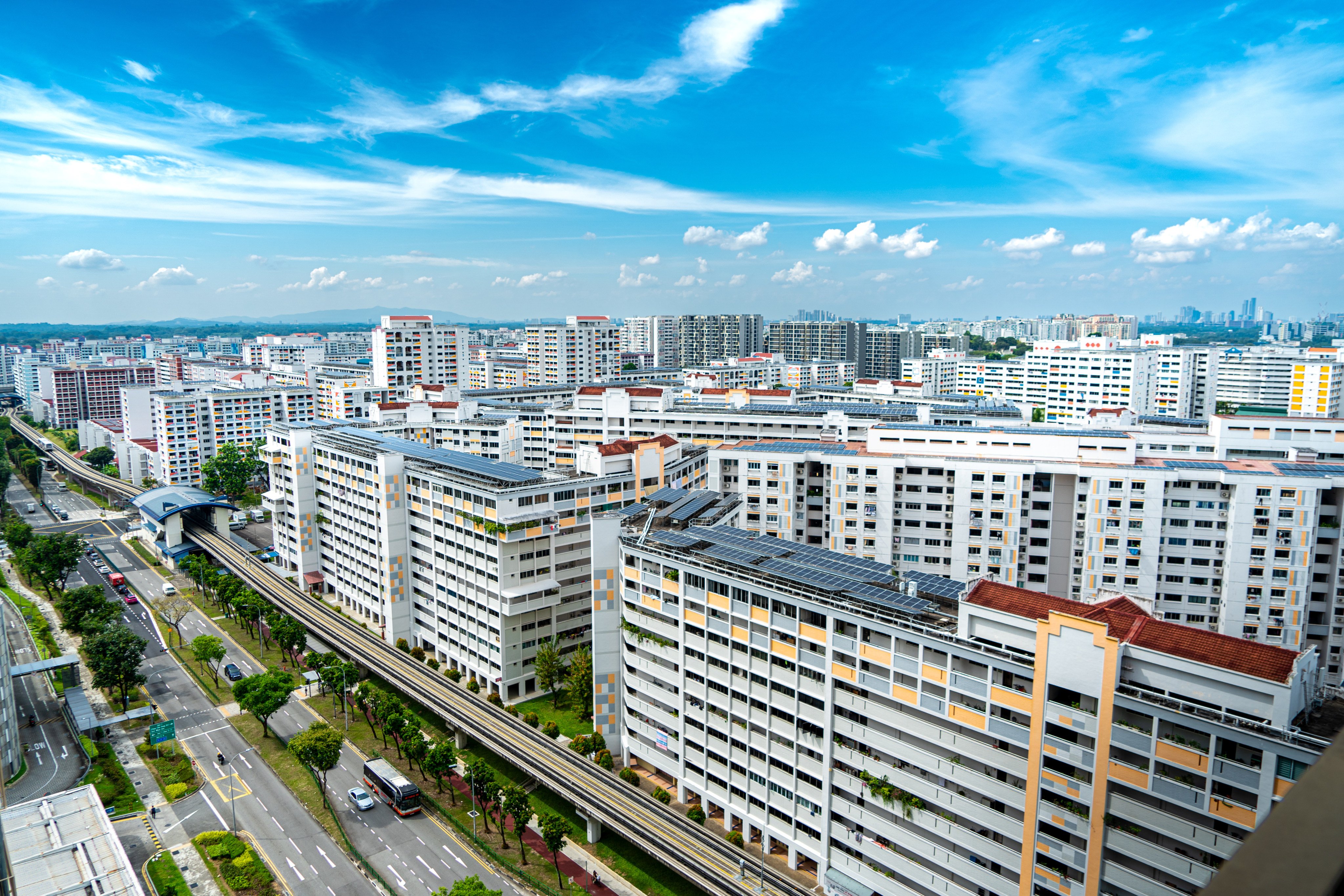 Housing Development Block flats in Singapore. A man and his lover were caught by her husband while naked in a car at a multi-storey car park.  Photo: Getty Images