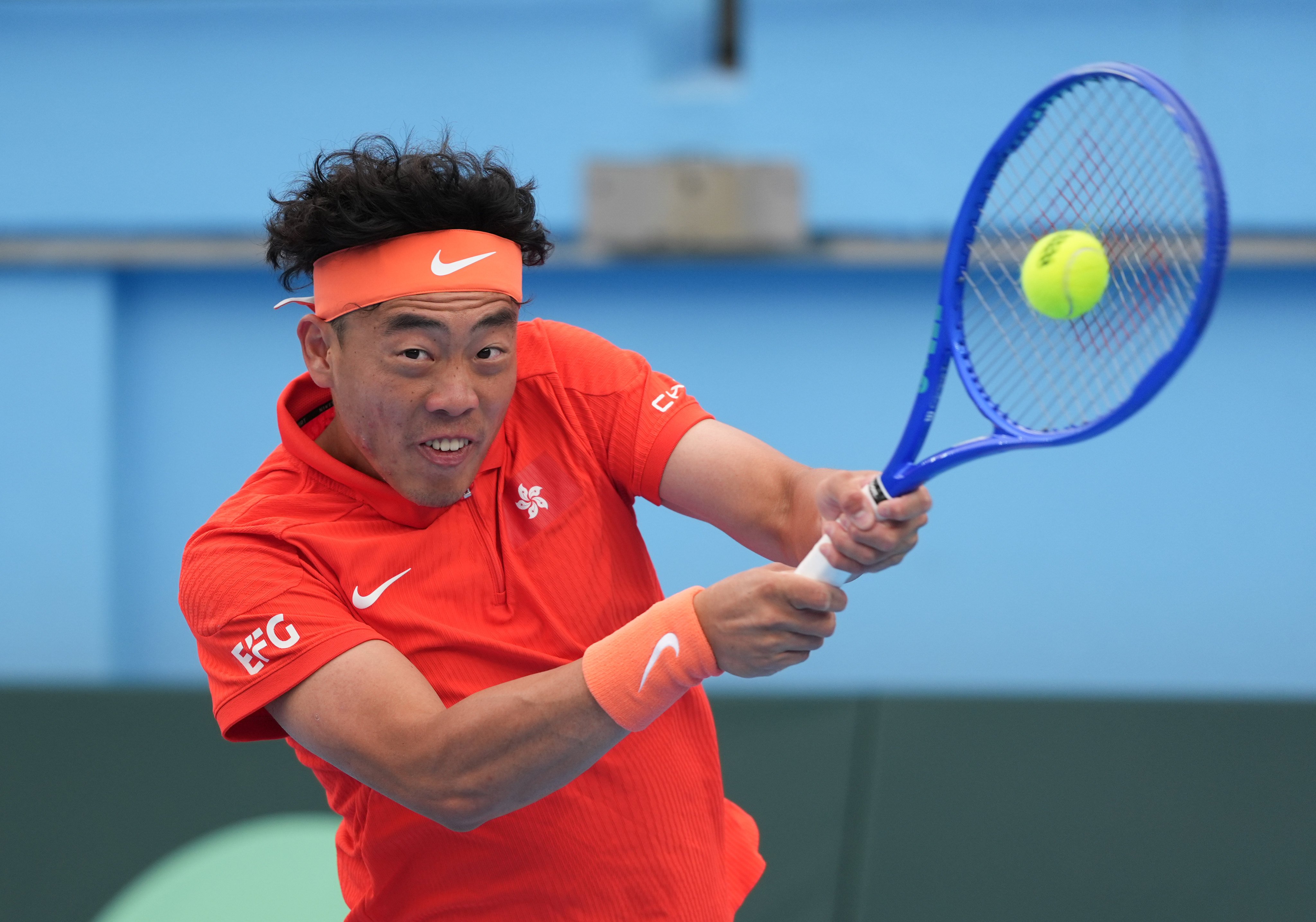 Coleman Wong’s win over world No 64 Dzumhur was his  second from one set down in two days after he beat Argentine Roman Andres Burruchaga, the world No 98, on Monday. Photo: Eugene Lee