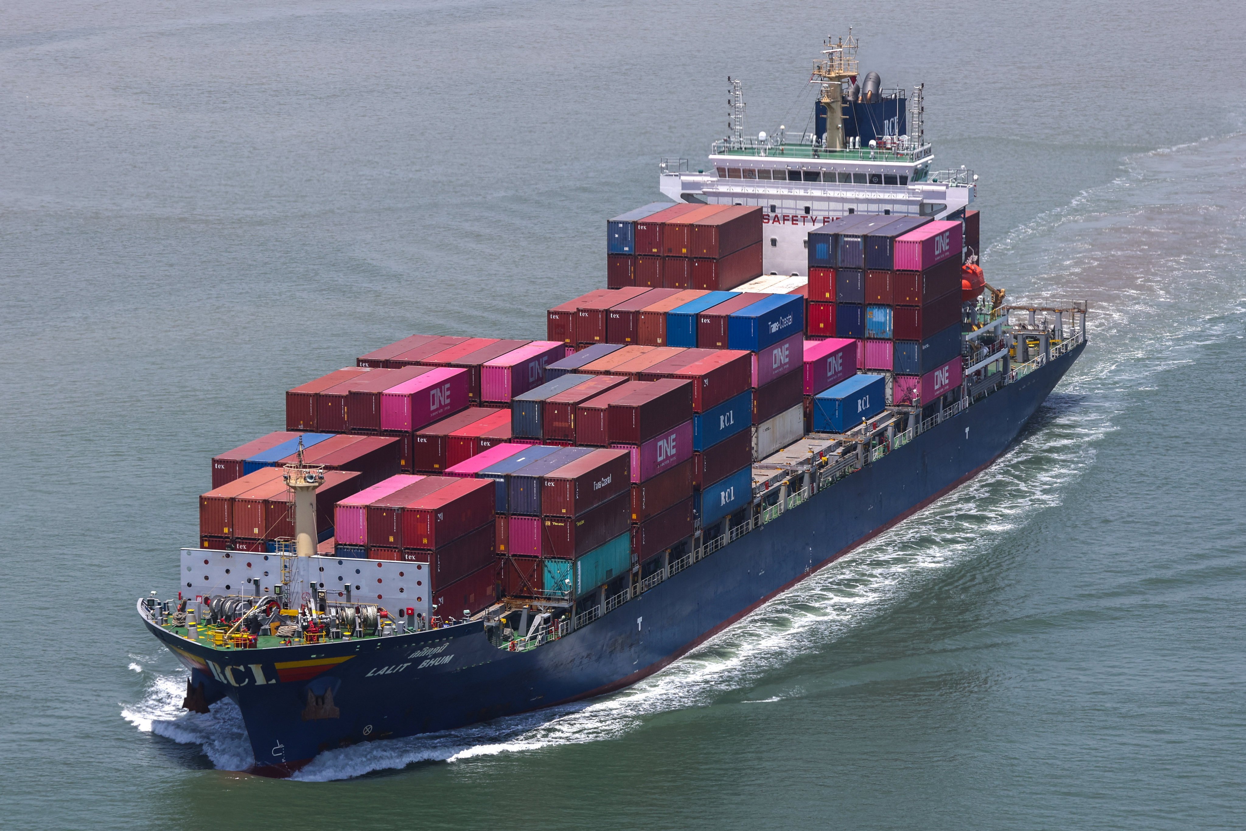 A container ship sails from the Hai Phong International Container Port in Vietnam. Photo: Reuters