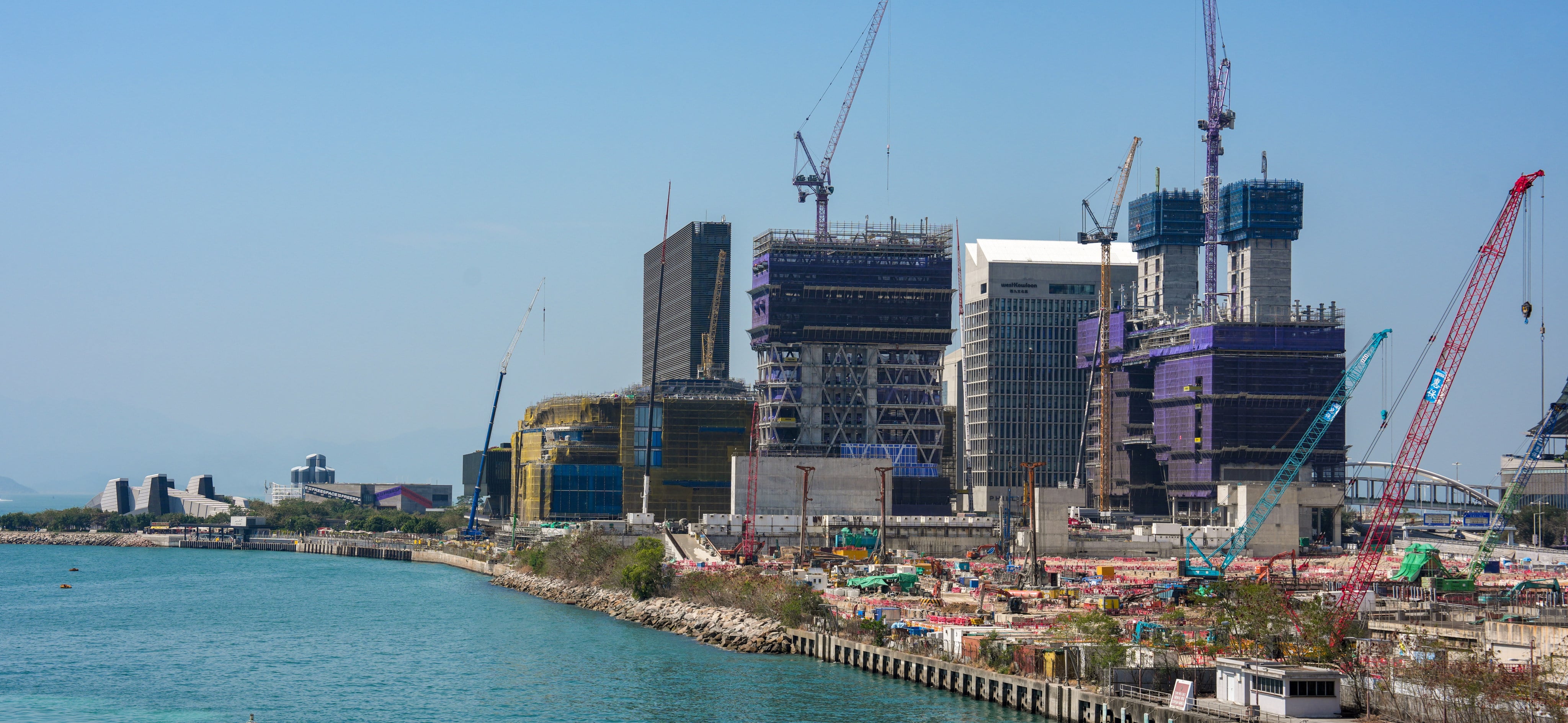 Construction continues on the Lyric Theatre Complex and the Artist Square Towers in the West Kowloon Cultural District as of February 13, 2026. Photo: Jelly Tse