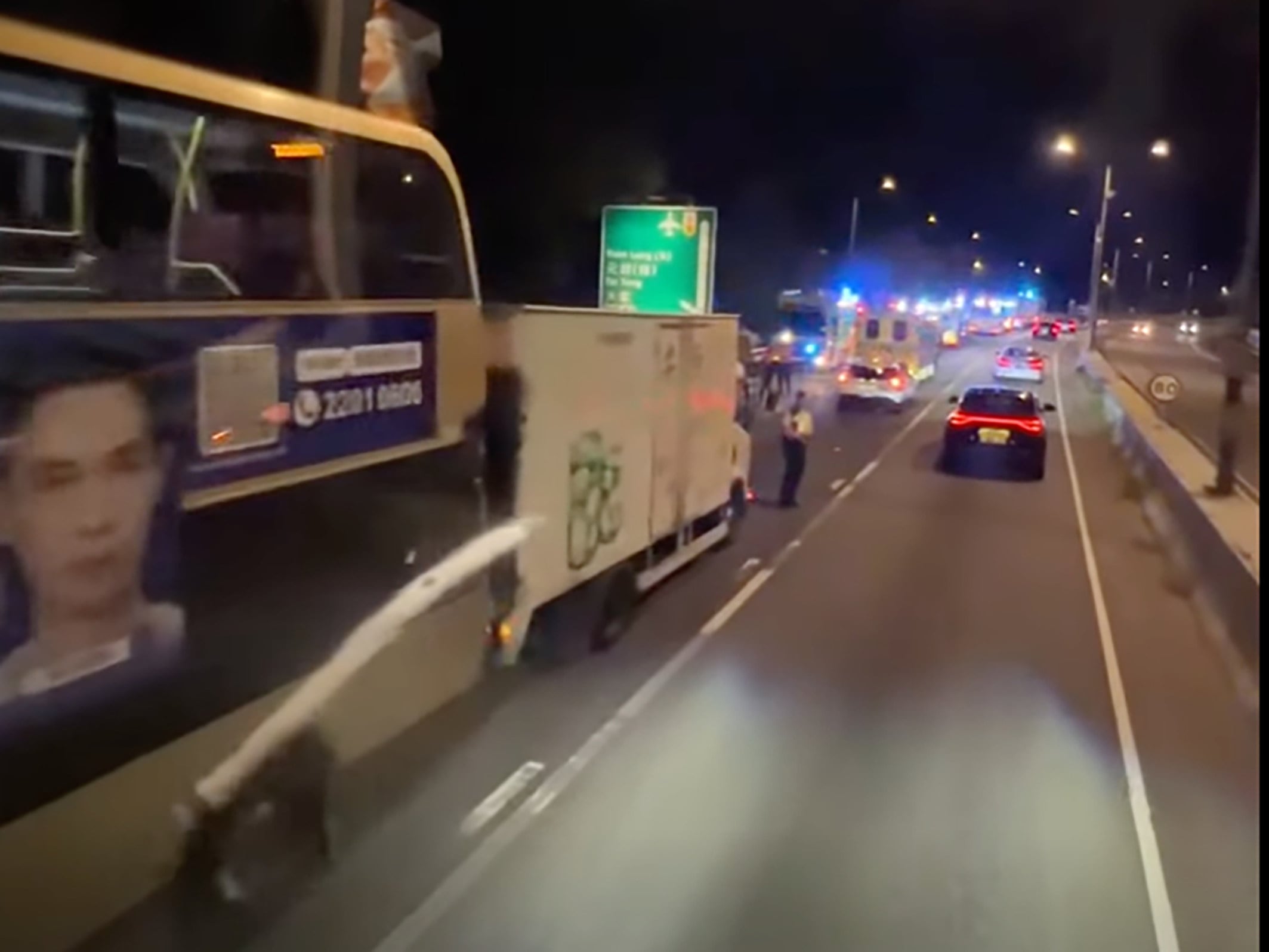 The accident occurred near Pok Oi Hospital in Yuen Long. Photo: Facebook/ar.po1