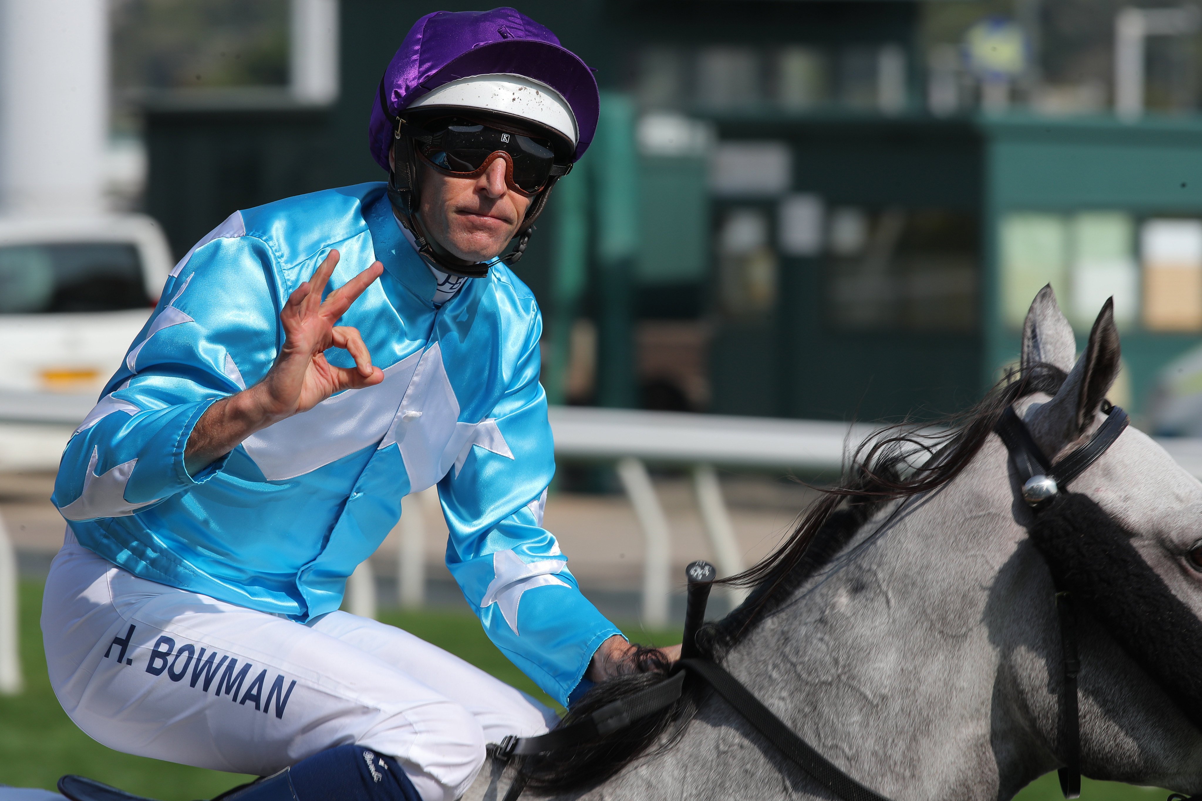 Hugh Bowman after riding a winner at Sha Tin. Photos: Kenneth Chan