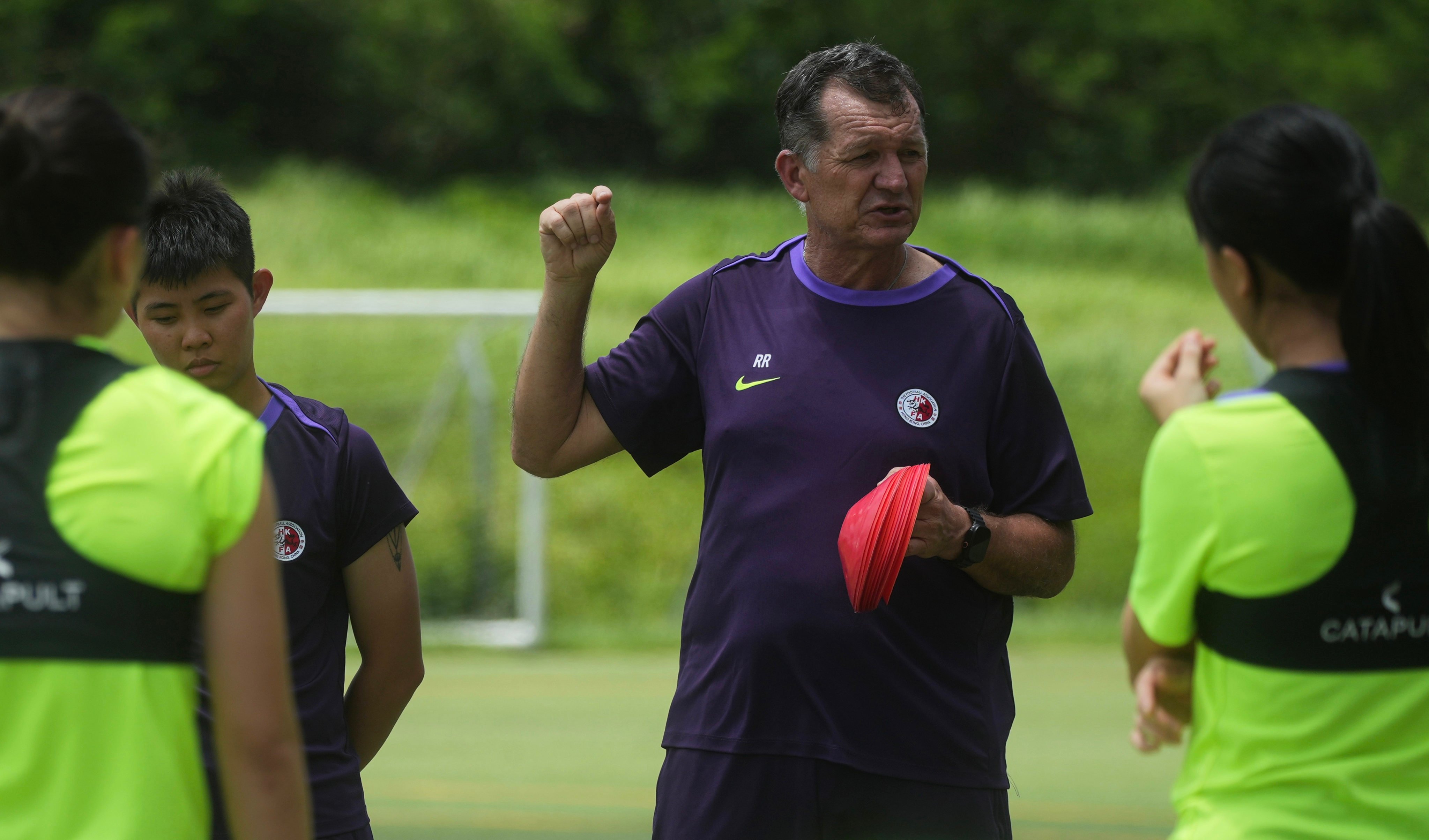 Ricardo Rambo leads his Hong Kong women’s side through a training session. Photo: Sun Yeung