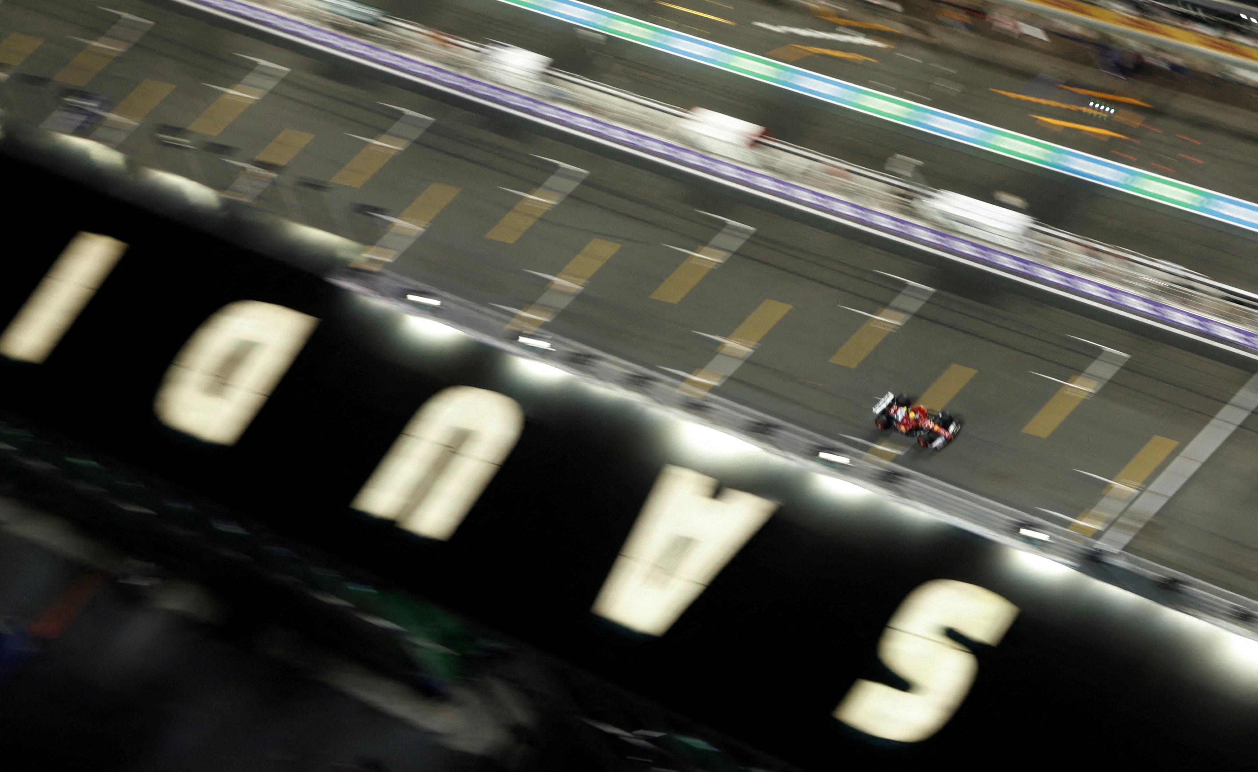 Ferrari’s Lewis Hamilton during qualifying in Saudi Arabia in 2025. Photo: Reuters
