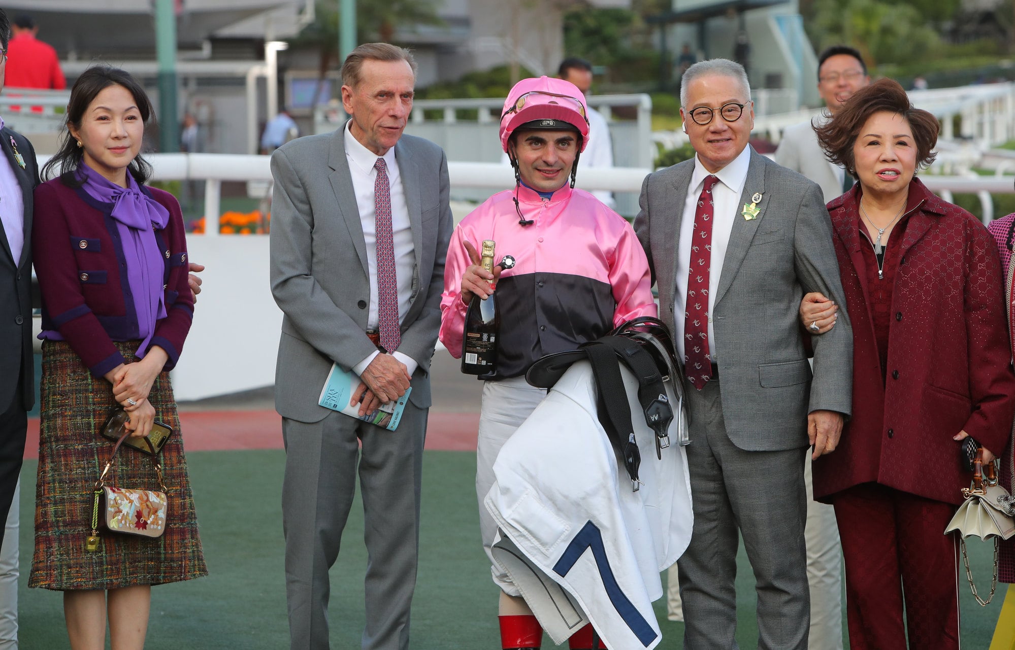 John Size (second left) edged closer in the title race with another double.