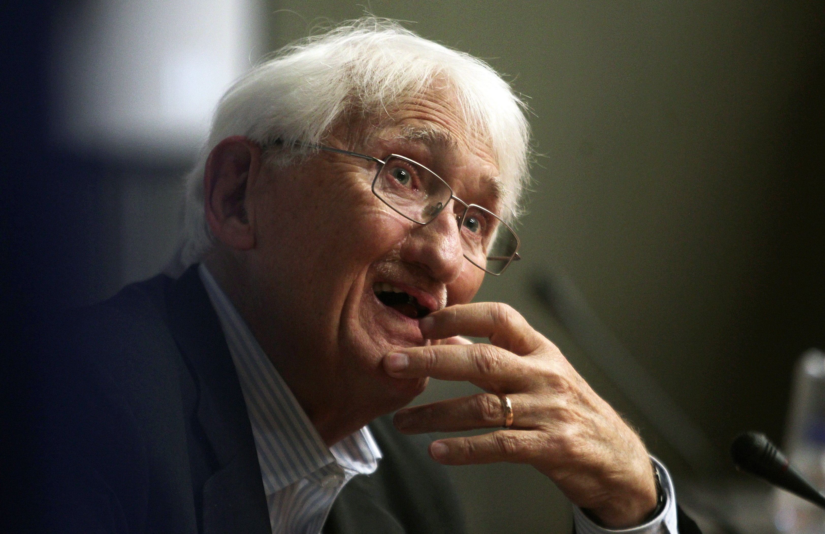 German philosopher Juergen Habermas speaks during a press conference in Athens, Greece, in August 2013. Photo: EPA