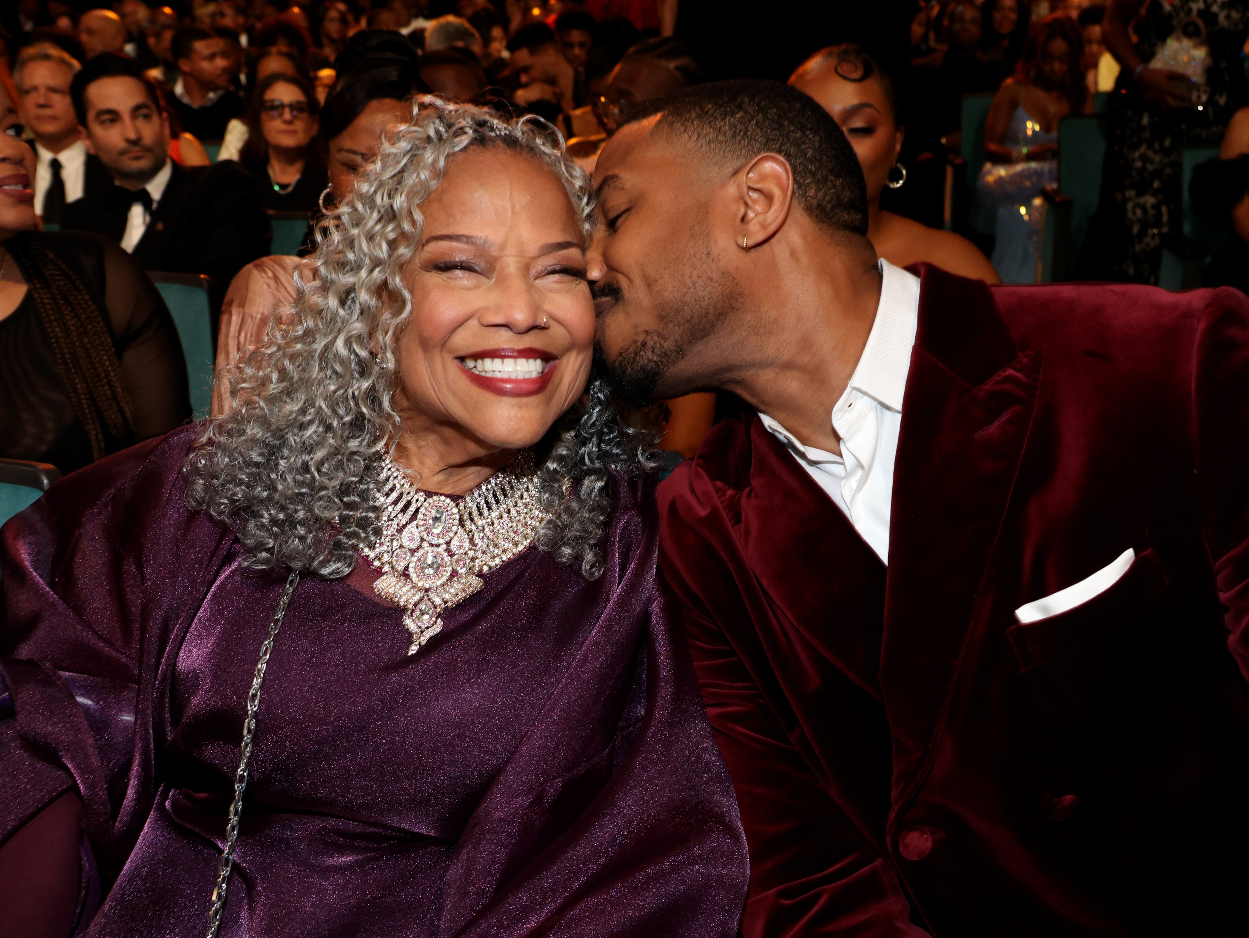 Michael B. Jordan and his mother Donna at the 2026 NAACP Image Awards. Photo: Getty Images
