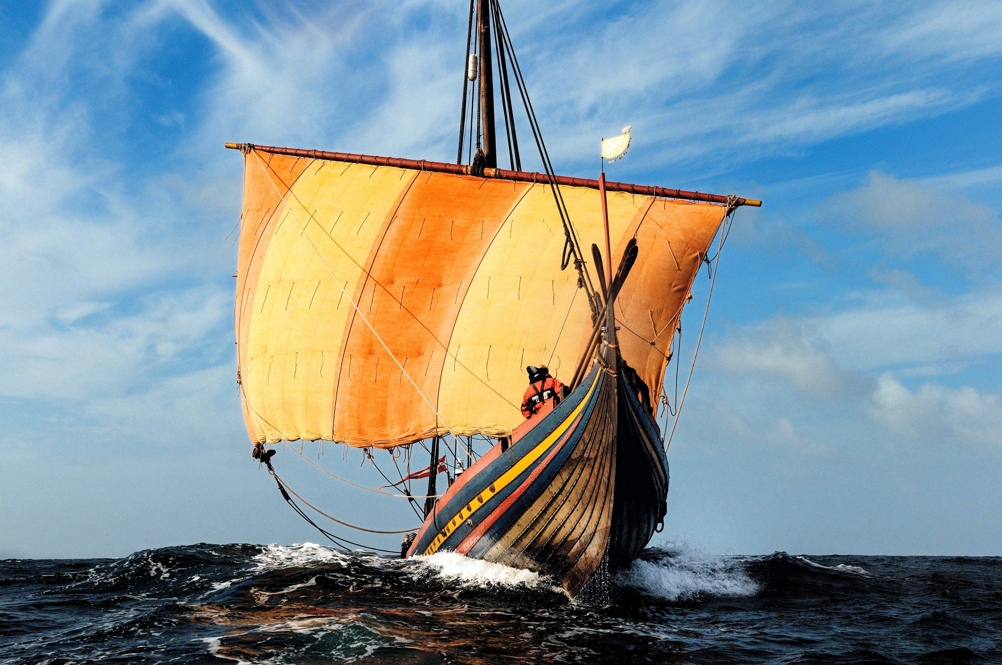 A reconstruction of a Viking ship. These ships, built with oak and tar, using traditional techniques, are based on archaeological finds. Photo: Werner Karrasch/Visit Fjordlandet