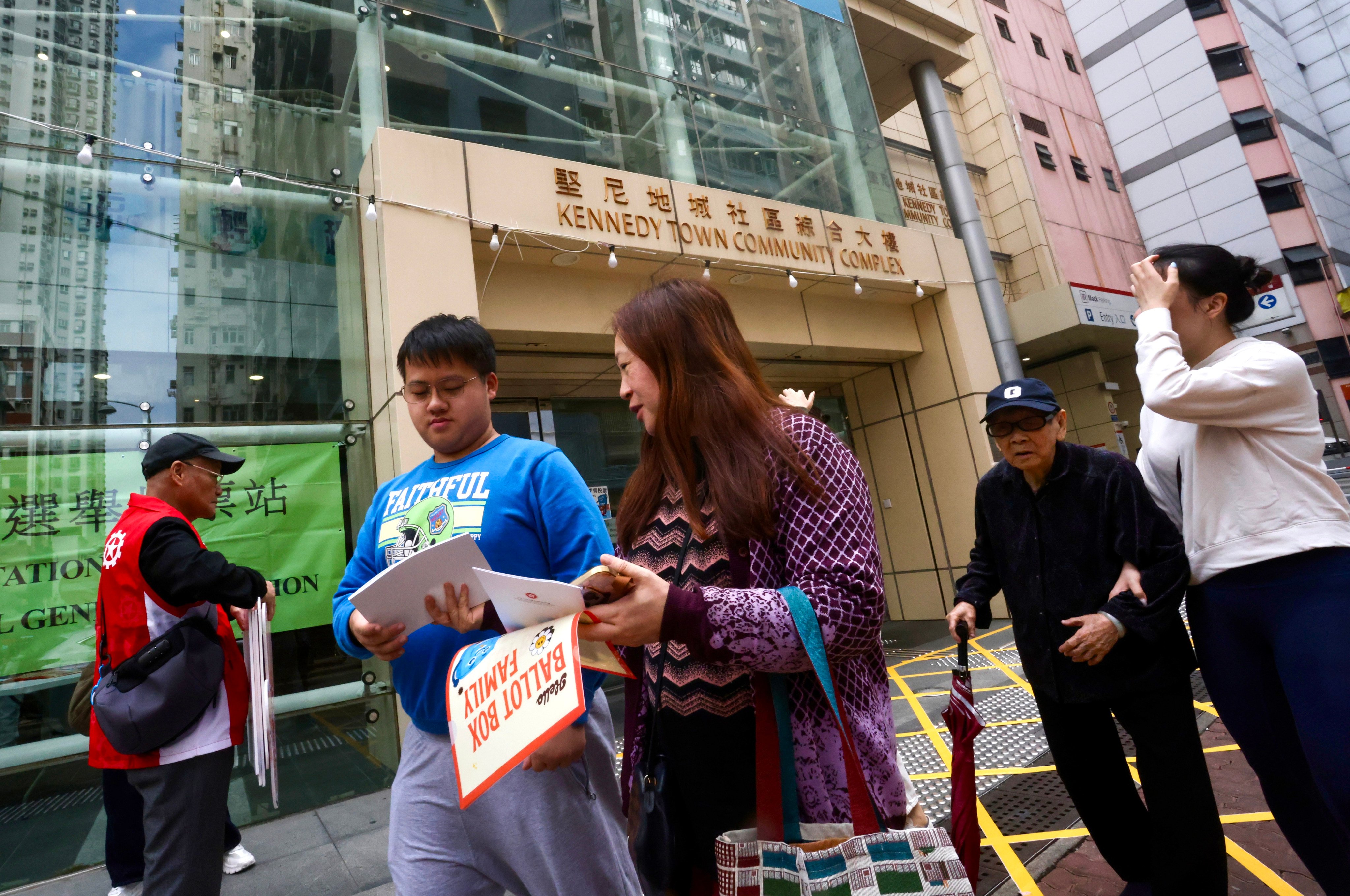 Residents leave a polling station after voting in December’s Legco election. Photo: Jonathan Wong
