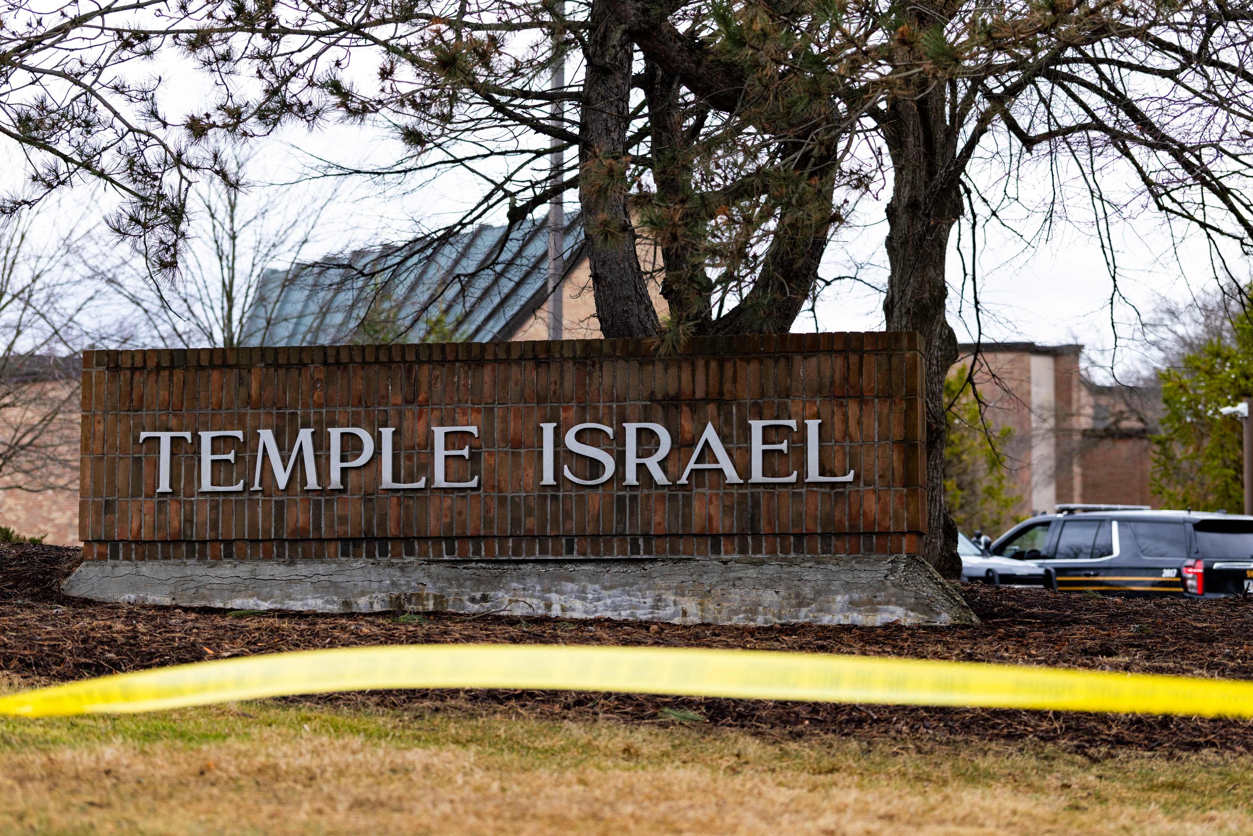 The front entrance of the Temple Israel synagogue outside Detroit, Michigan. Photo: Getty Images / AFP
