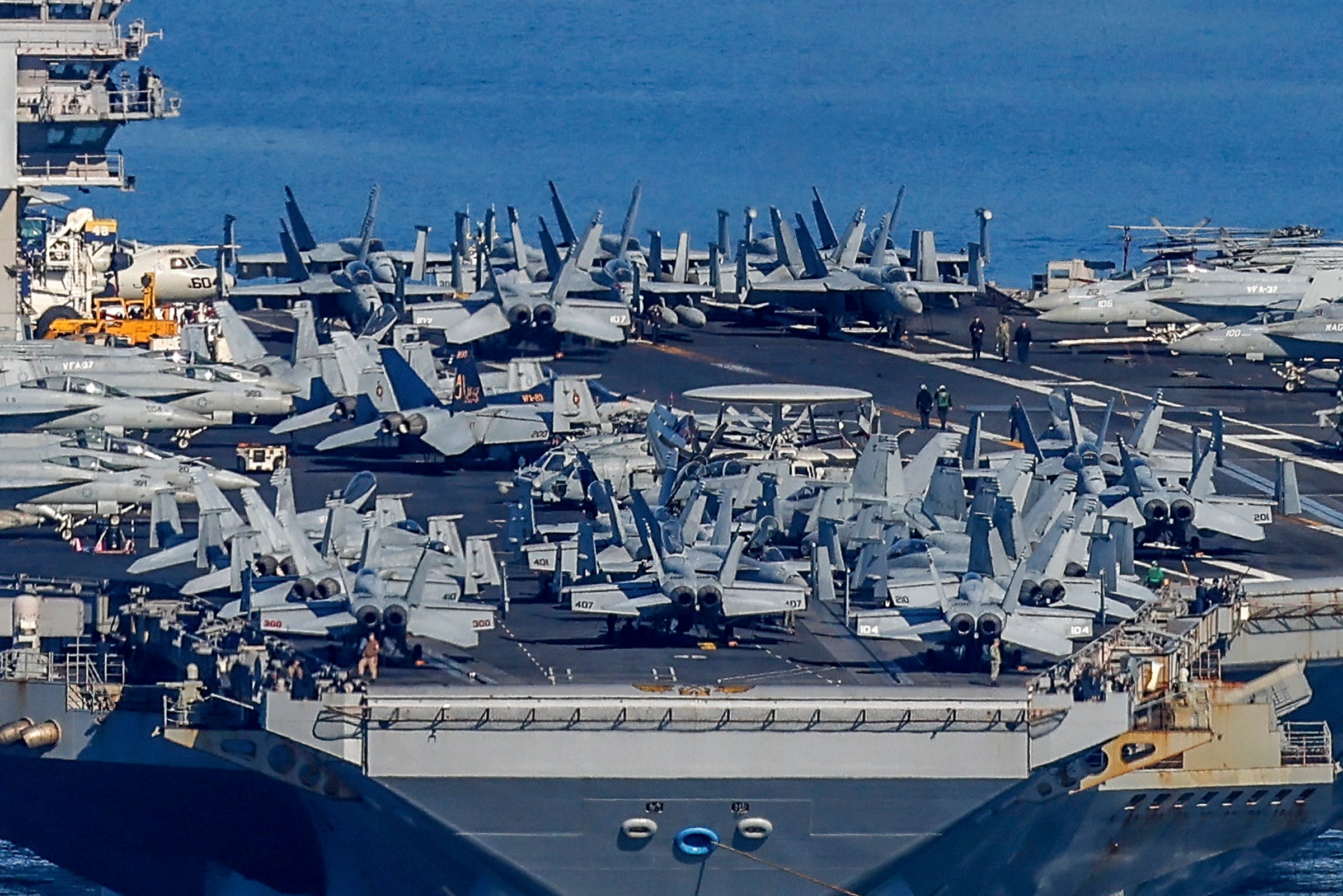 The USS Gerald R. Ford in Souda Bay, Crete on February 26. Photo: AFP