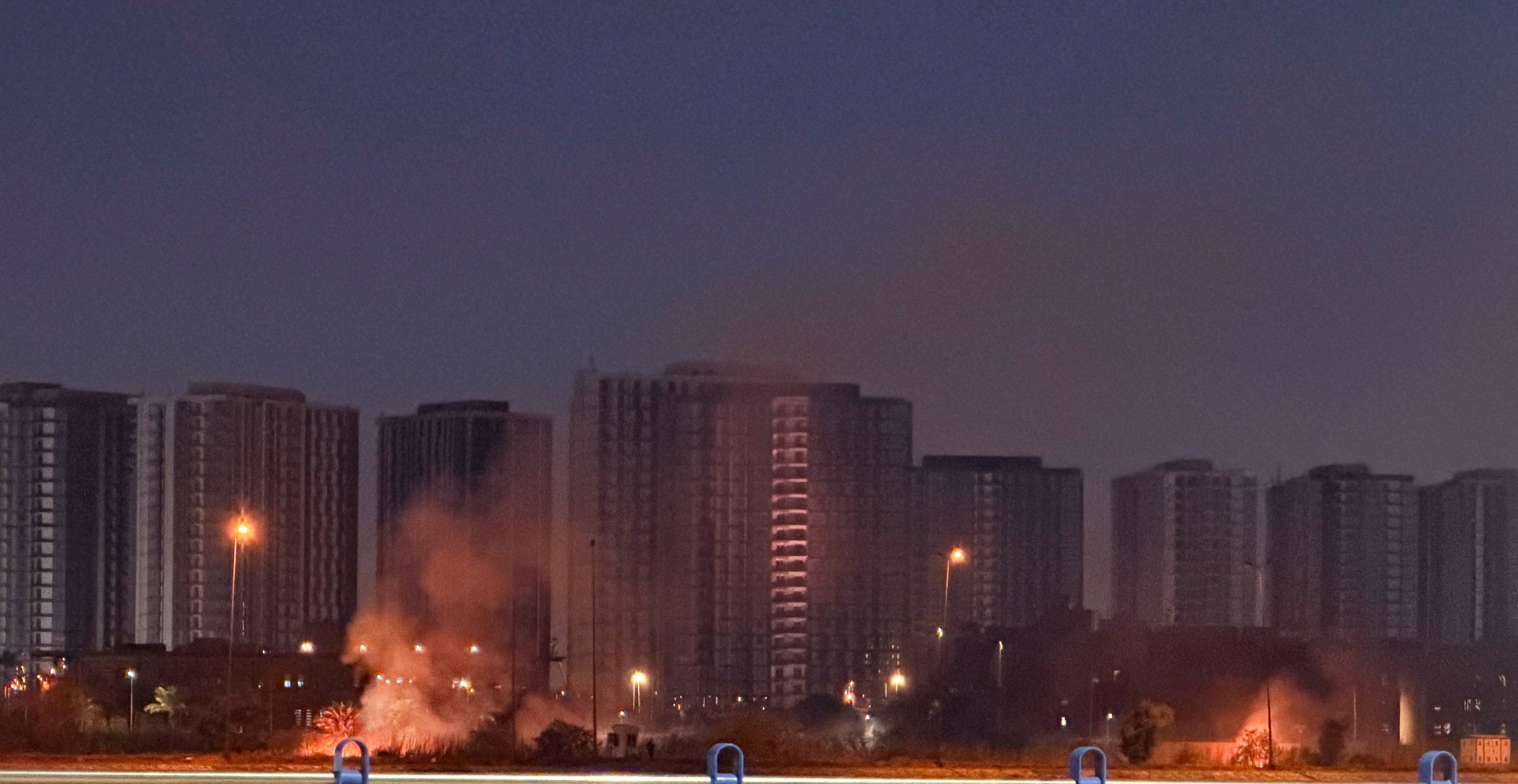 Smoke rises after an explosion at the US embassy compound in Baghdad, Iraq, following a reported rocket and drone attack on Tuesday, in an image taken with a mobile phone. Photo: Reuters