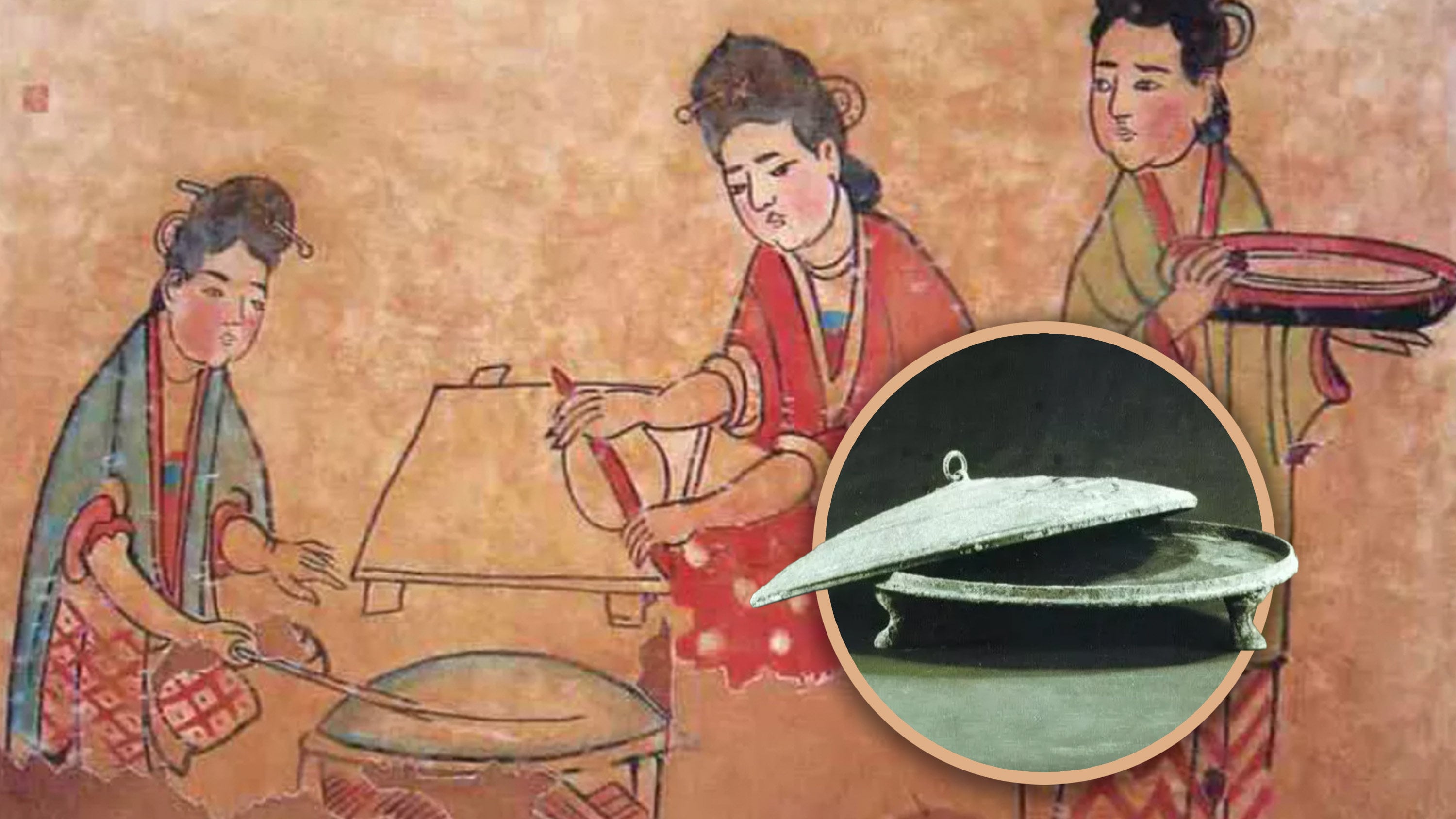 The origins of the Chinese pancake trace back more than 5,000 years, with references to cooking and consuming them appearing in numerous ancient paintings and poems. Photo: SCMP composite/QQ.com
