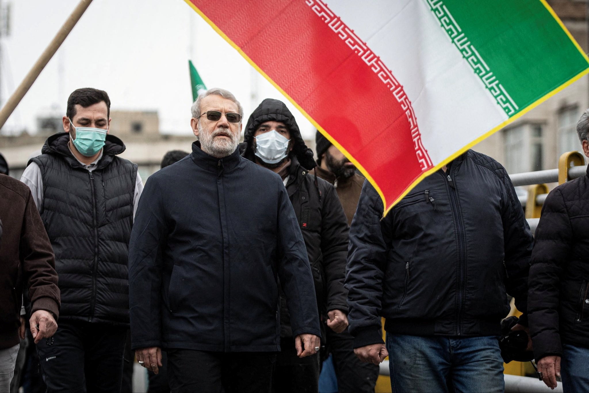 Iranian security chief Ali Larijani had walked openly with crowds at a pro-government rally last week in Tehran. Photo: Ali Larijani via X/Reuters