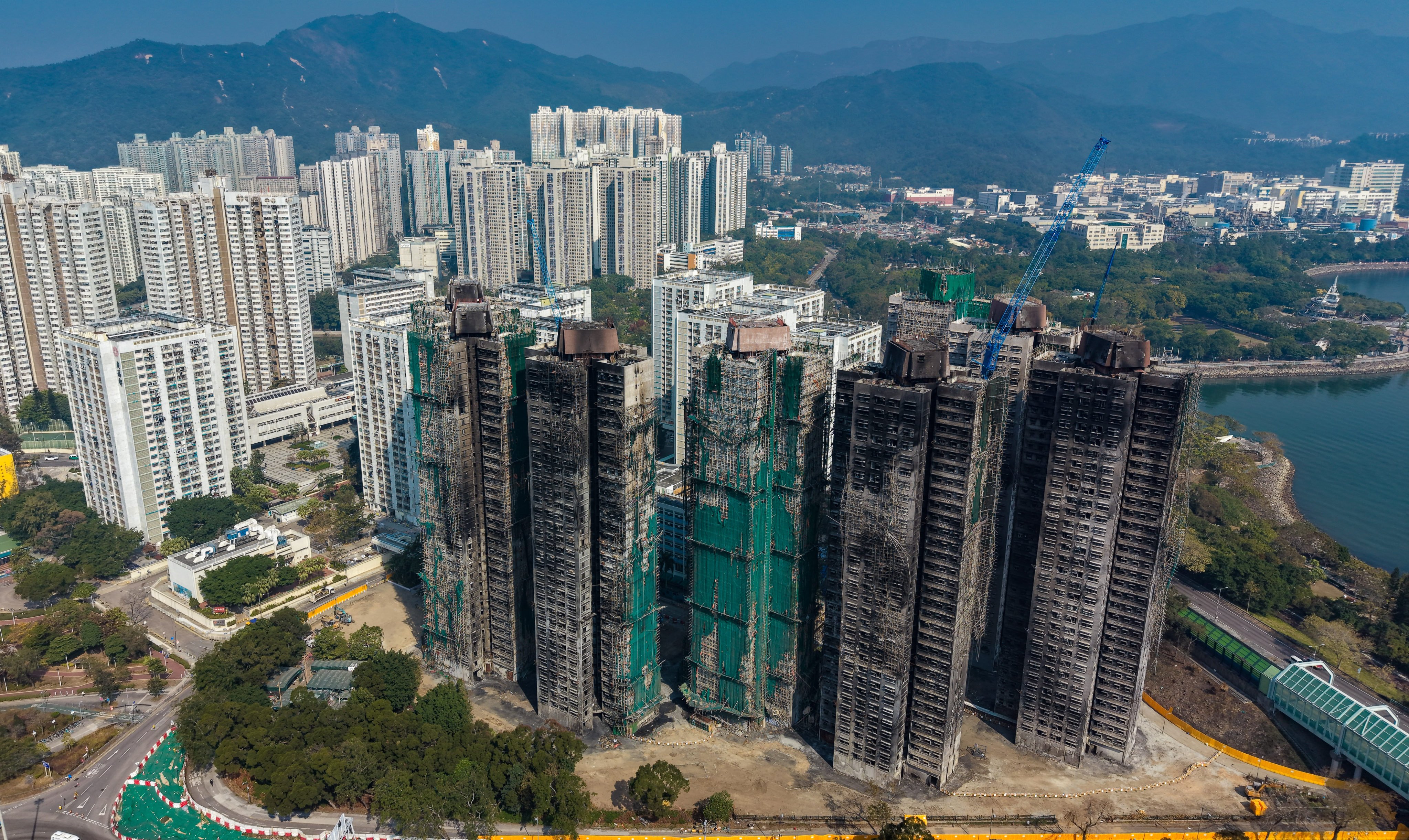 Video evidence at the public hearing show that one of the buildings at Wang Fuk Court became engulfed in less than two minutes. Photo:  Sam Tsang