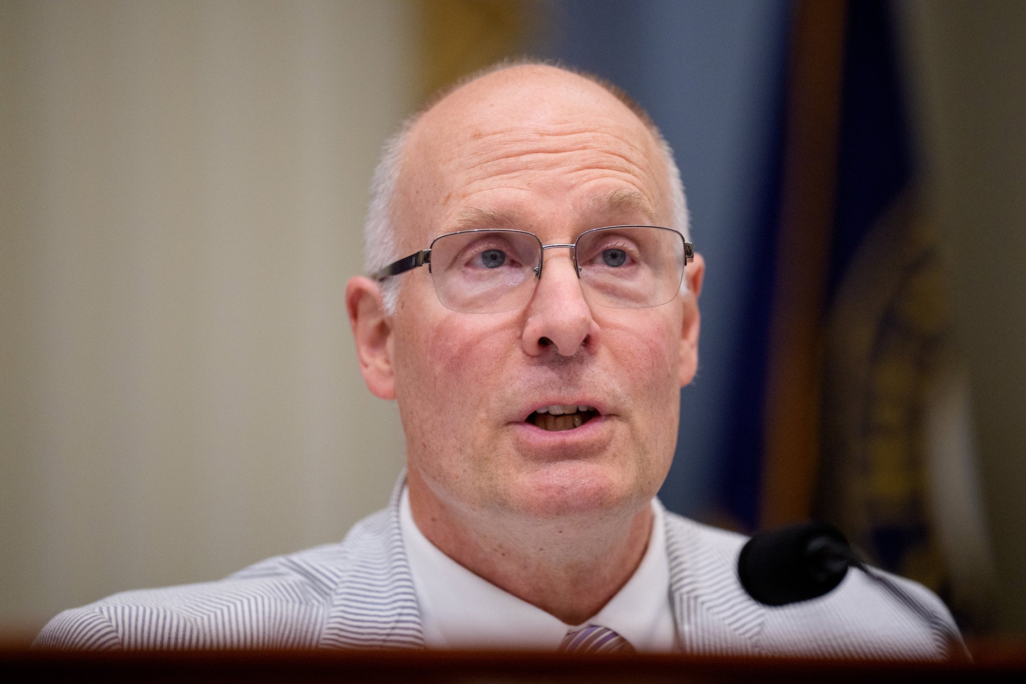 John Moolenaar, the chair of the House Select Committee on China, speaks during a hearing on July 23, 2025, in Washington. Photo: Getty Images/TNS