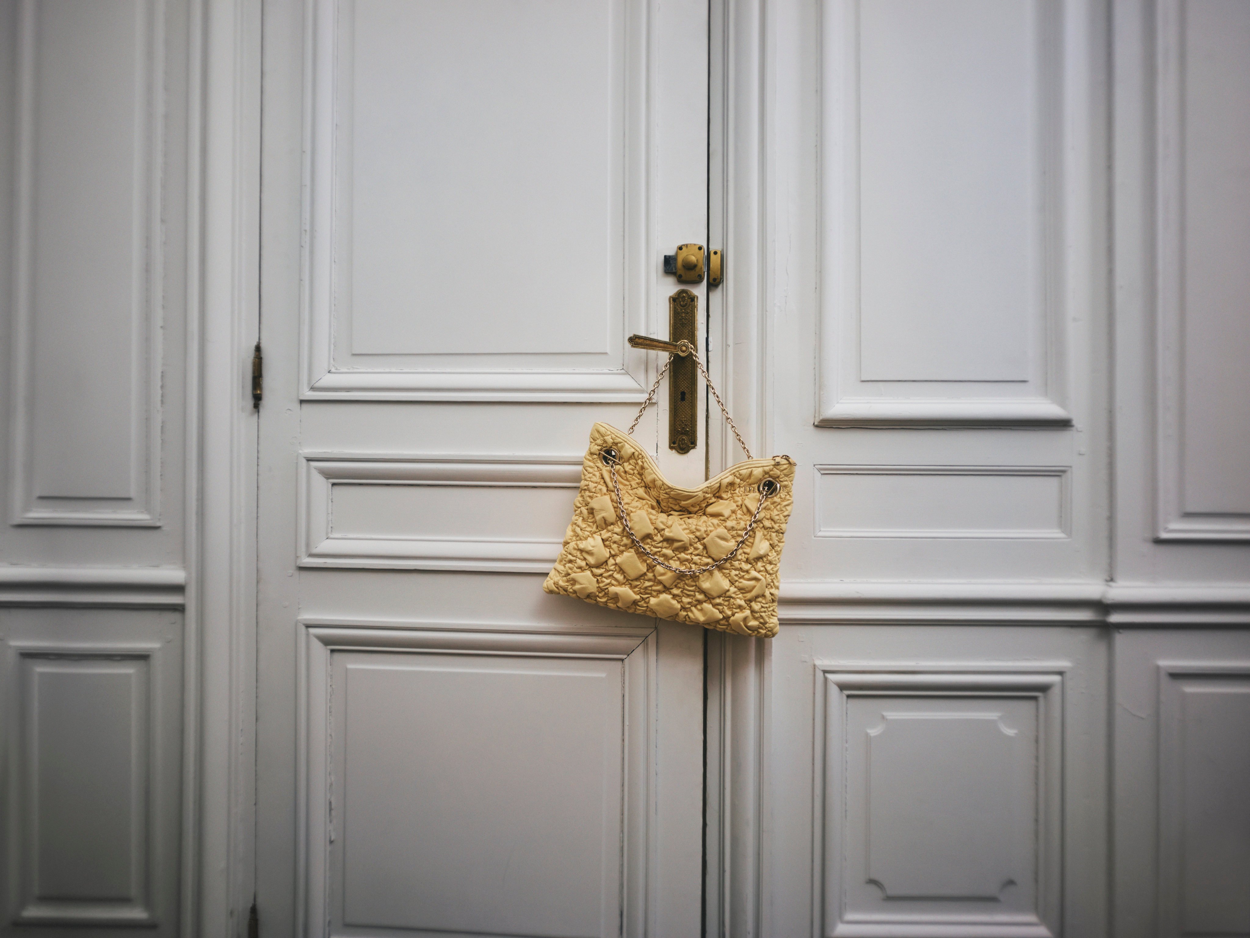 Medium Dior Crunchy bag in soft yellow macrocannage. Photo: David Sims