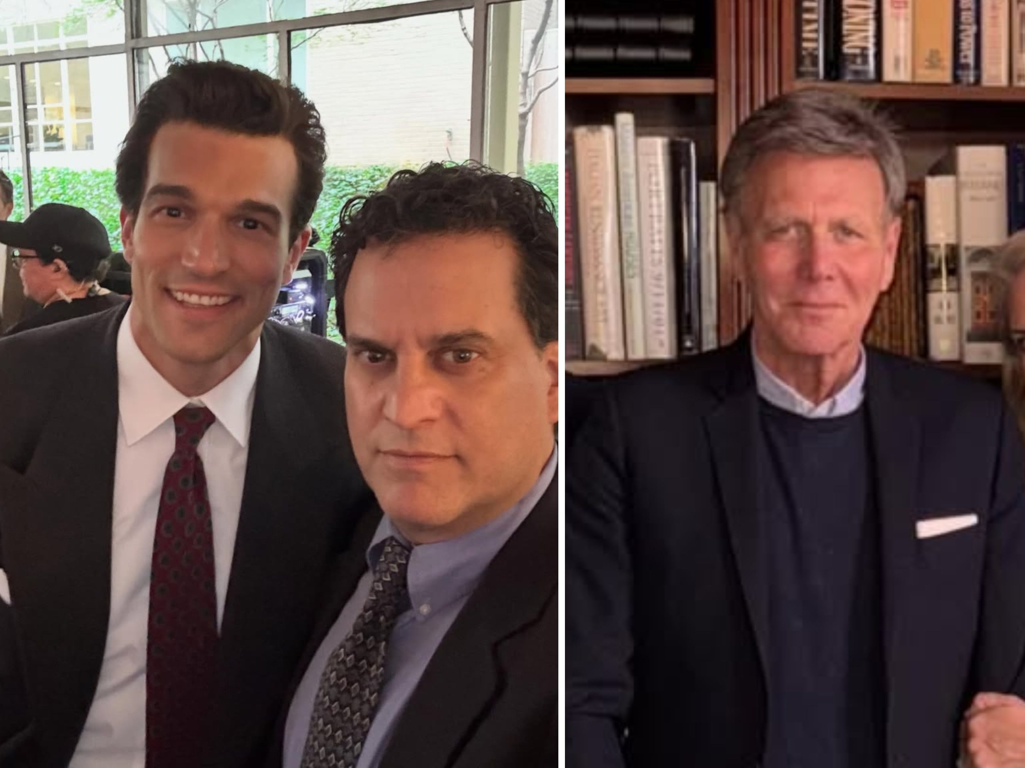 Michael J. Berman (right) is played by Michael Nathanson (right of left), pictured with Paul Anthony Kelly, who stars as John F. Kennedy Jr in Love Story. Photos: @michael_nathanson, @victoriahaganinteriors/Instagram