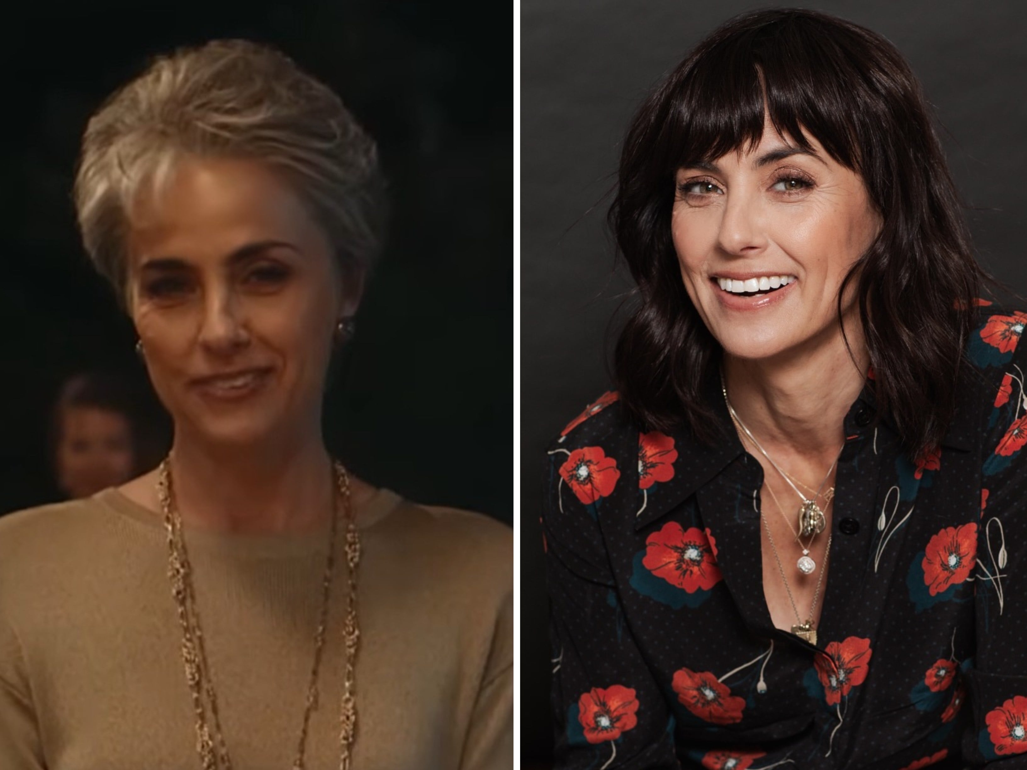 Constance Zimmer plays Ann Messina in FX’s Love Story. Photos: YouTube, @hotincharleston/Instagram