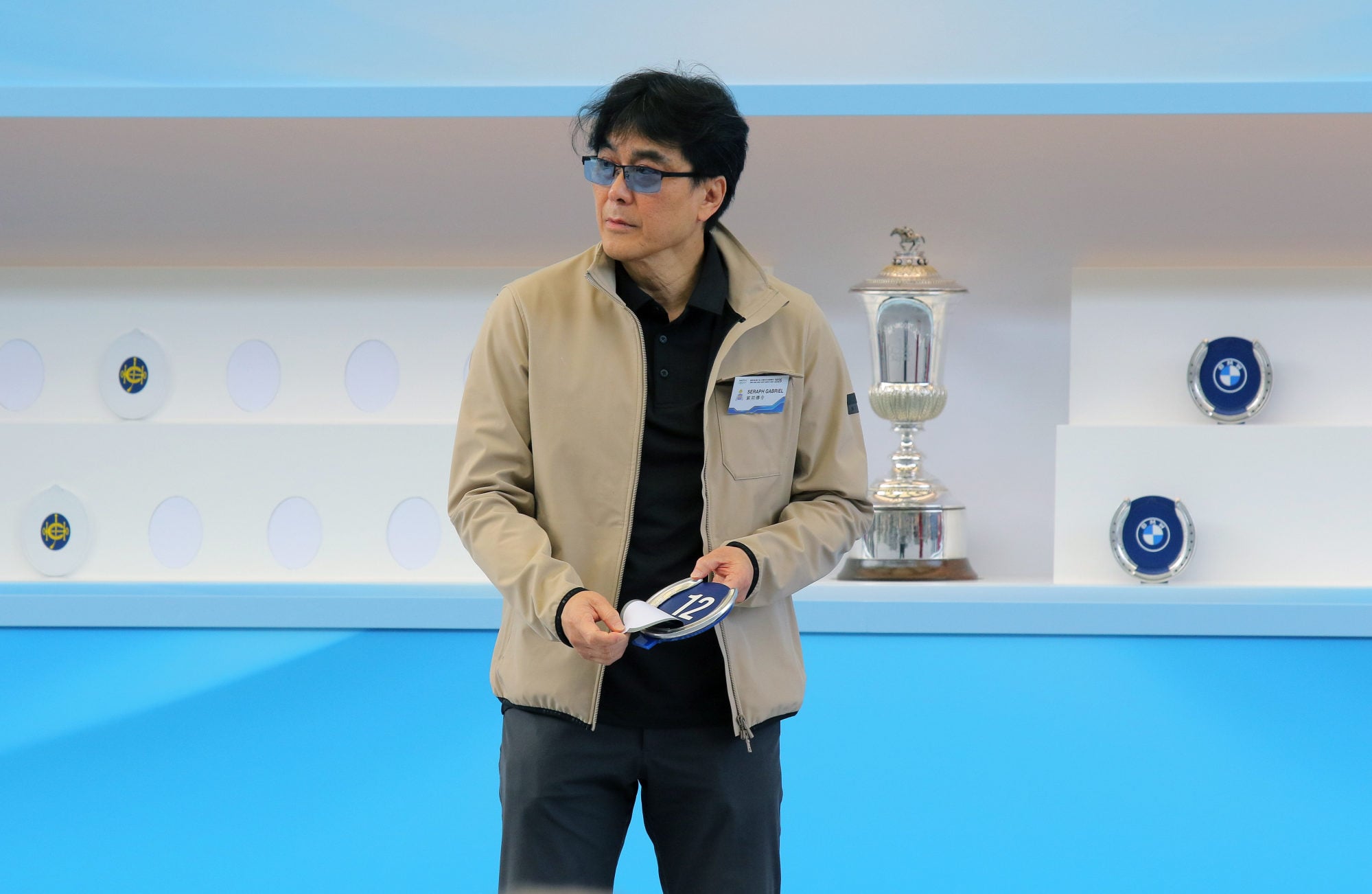 Owner Marc Chan at the BMW Hong Kong Derby barrier draw. Owner Marc Chan at the BMW Hong Kong Derby barrier draw.