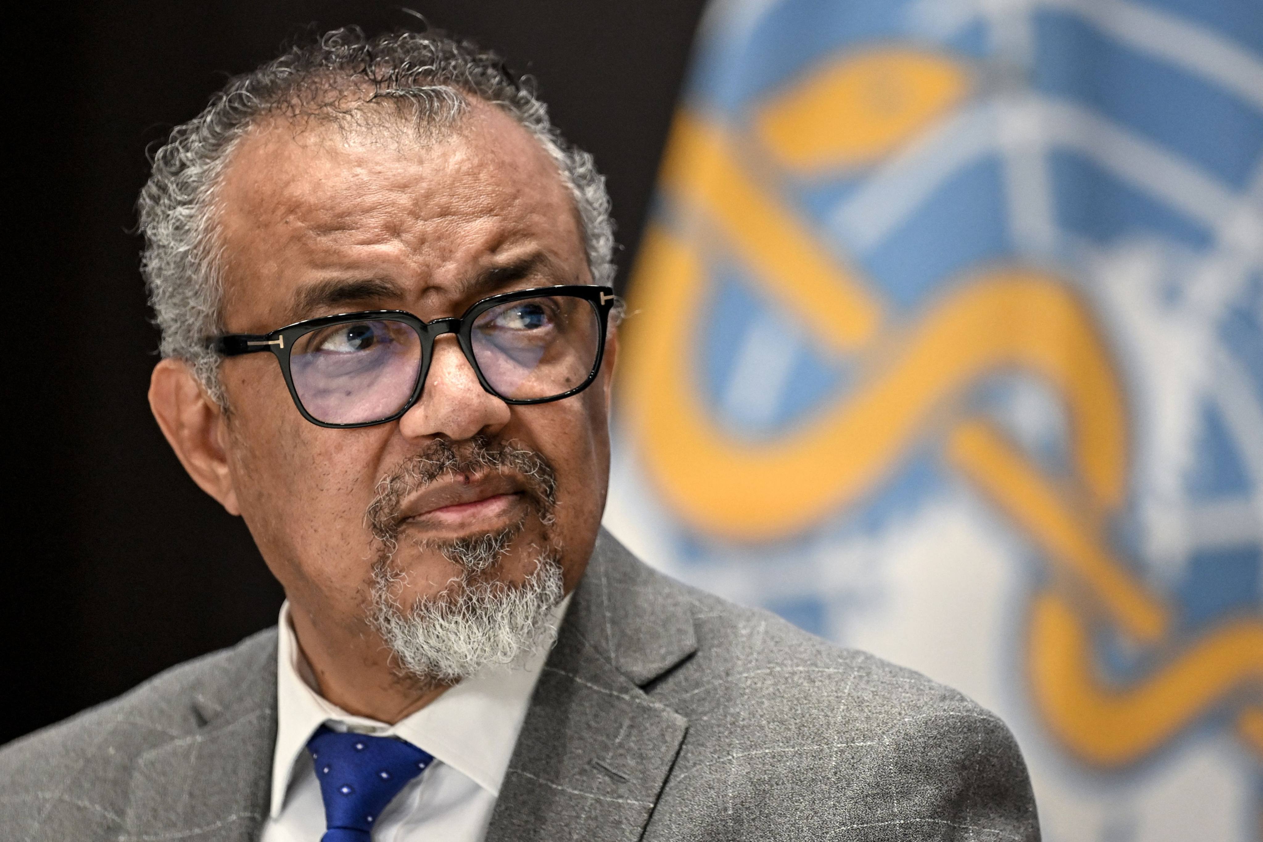 WHO Director-General Tedros Adhanom Ghebreyesus looks on during a press conference in Geneva in December 2024. Photo: AFP