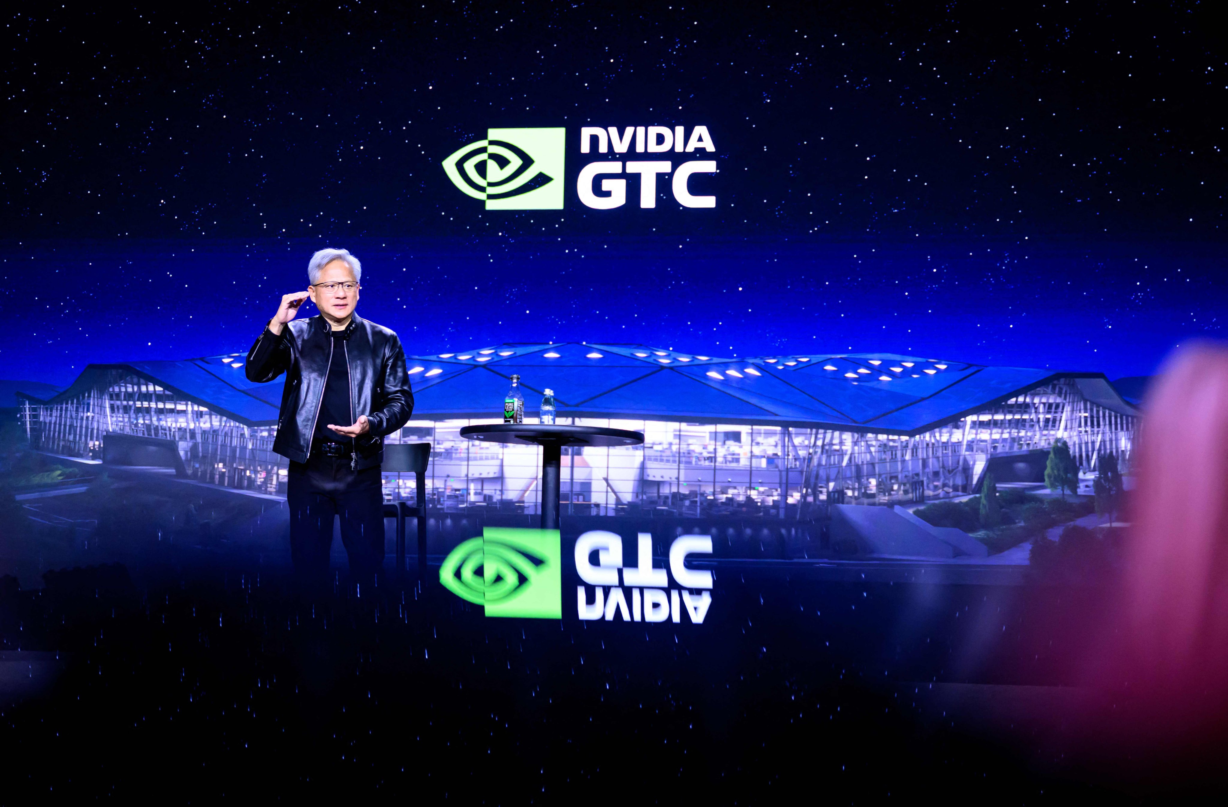 Jensen Huang at Nvidia’s annual GTC conference in San Jose, California, on March 17. Photo: AFP