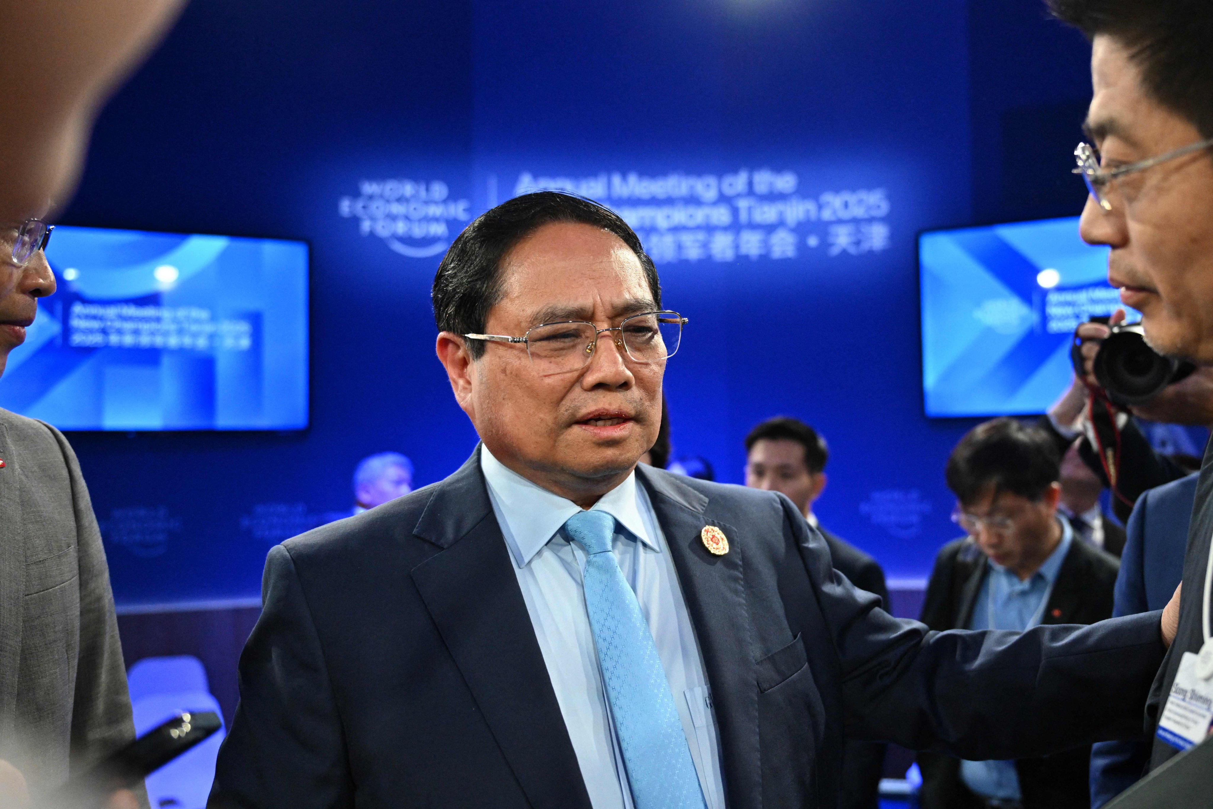 Vietnam’s Prime Minister Pham Minh Chinh after attending a session during the World Economic Forum Annual Meeting of the New Champions (AMNC25) in Tianjin on June 25 last year. Photo: AFP