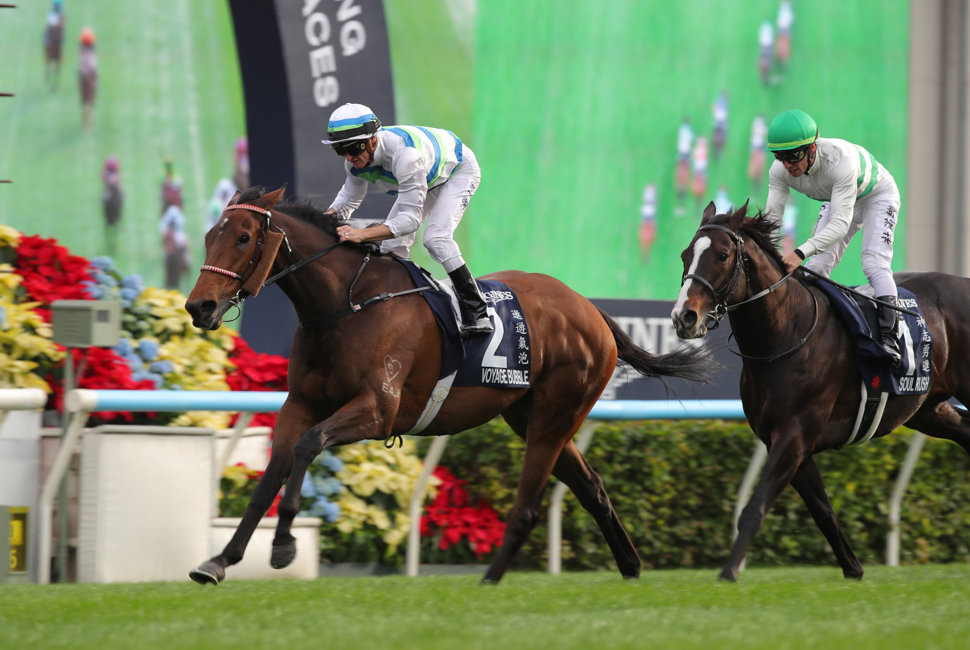 Voyage Bubble wins December’s Hong Kong Mile under Zac Purton.