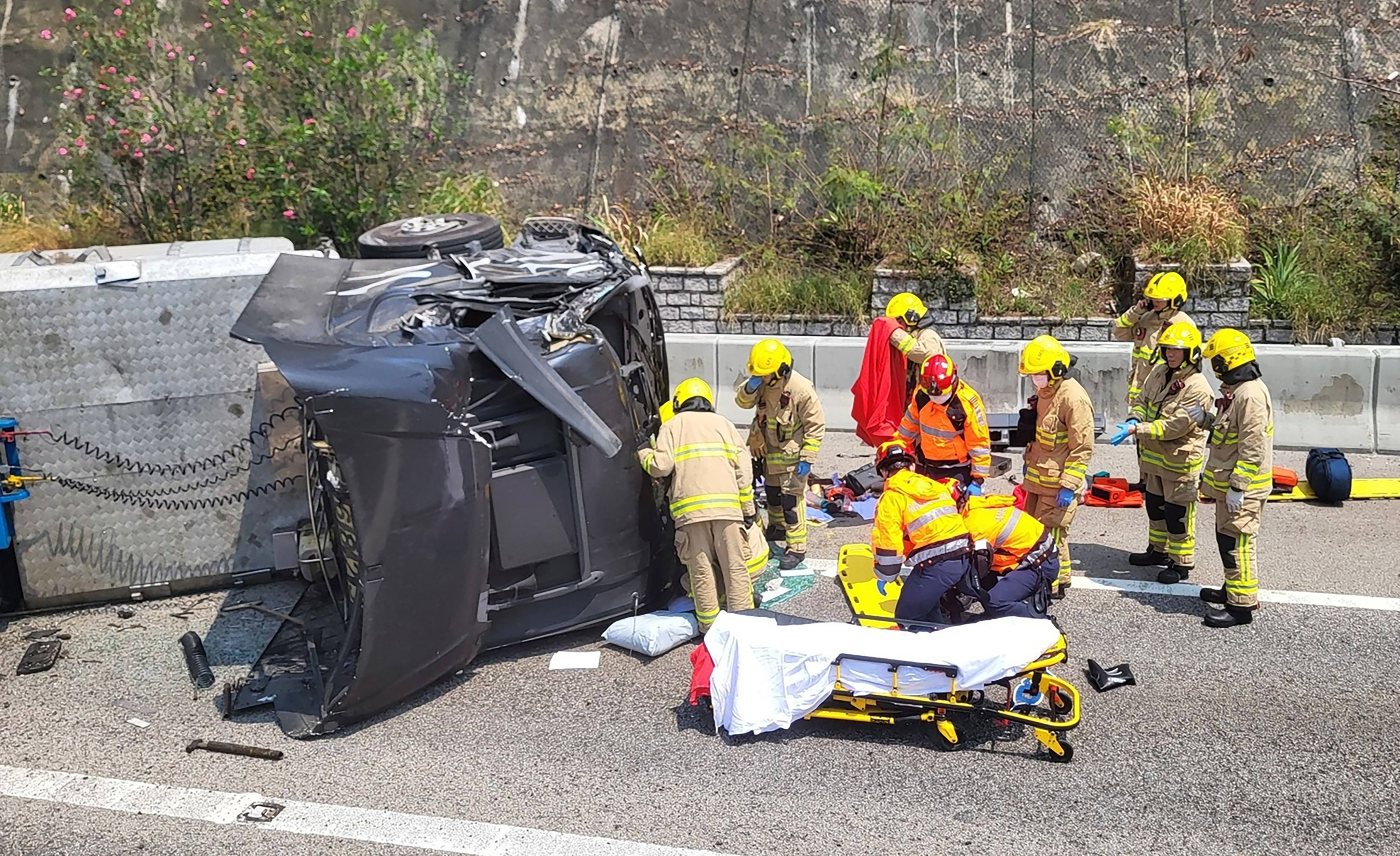 The accident took place at about 12.15pm along Tuen Mun Road. Photo: Handout