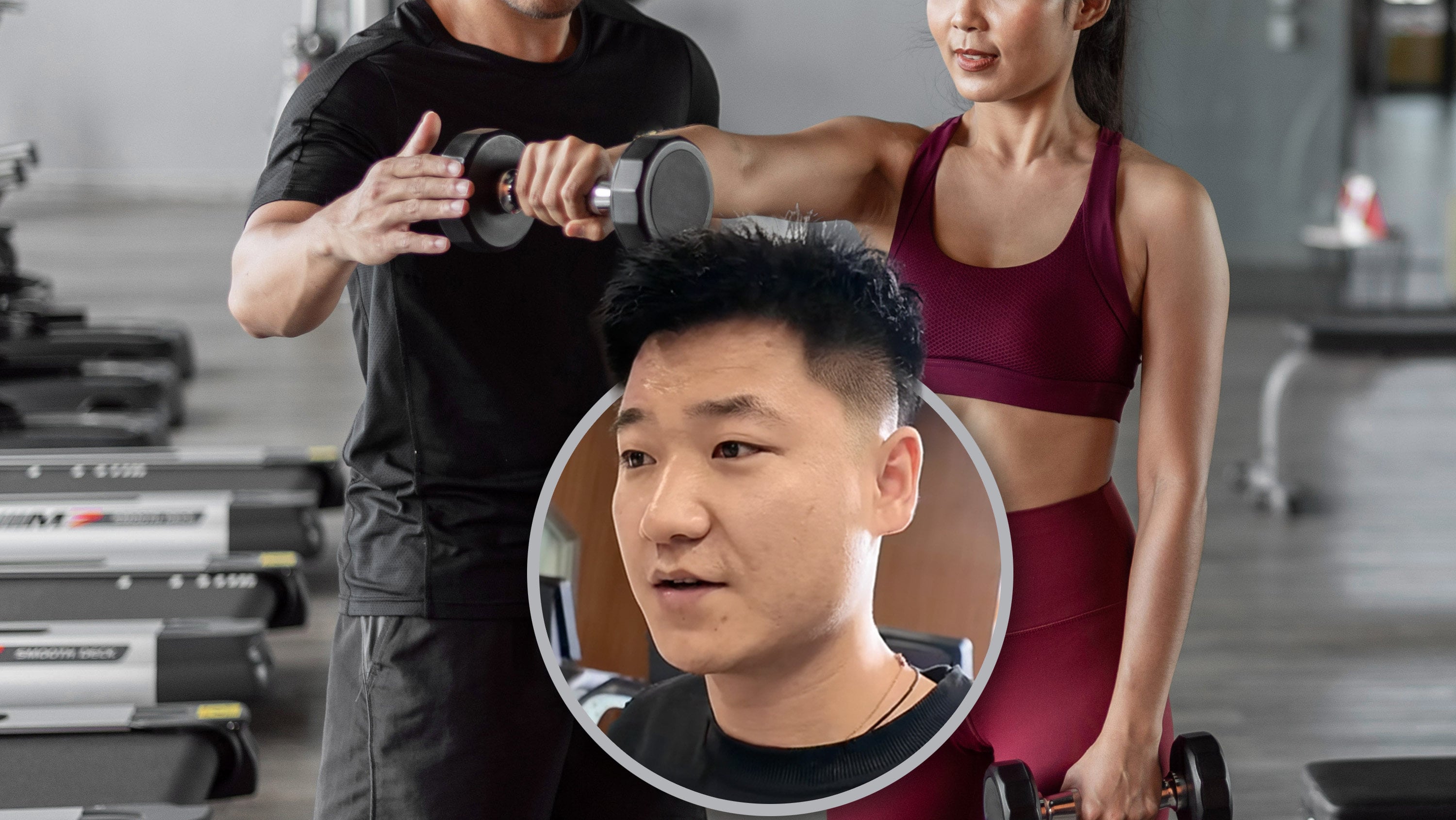 When a gym in China closed suddenly, a coach continued training his clients at a cost of over US$28,000, emphasising trust over financial loss, even selling his car. Photo: SCMP composite/Shutterstock/jiupainews