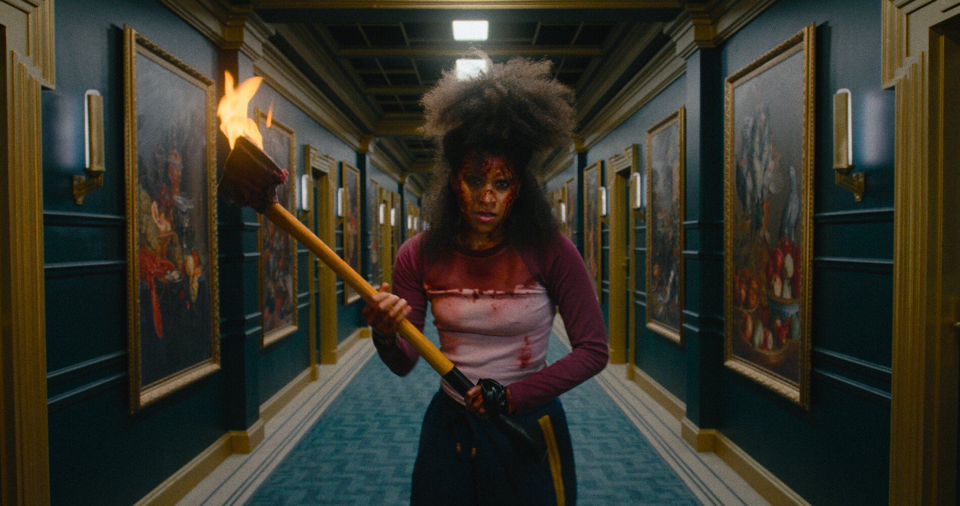 Zazie Beetz in a still from They Will Kill You (category III), directed by Kirill Sokolov. Tom Felton and Patricia Arquette co-star.