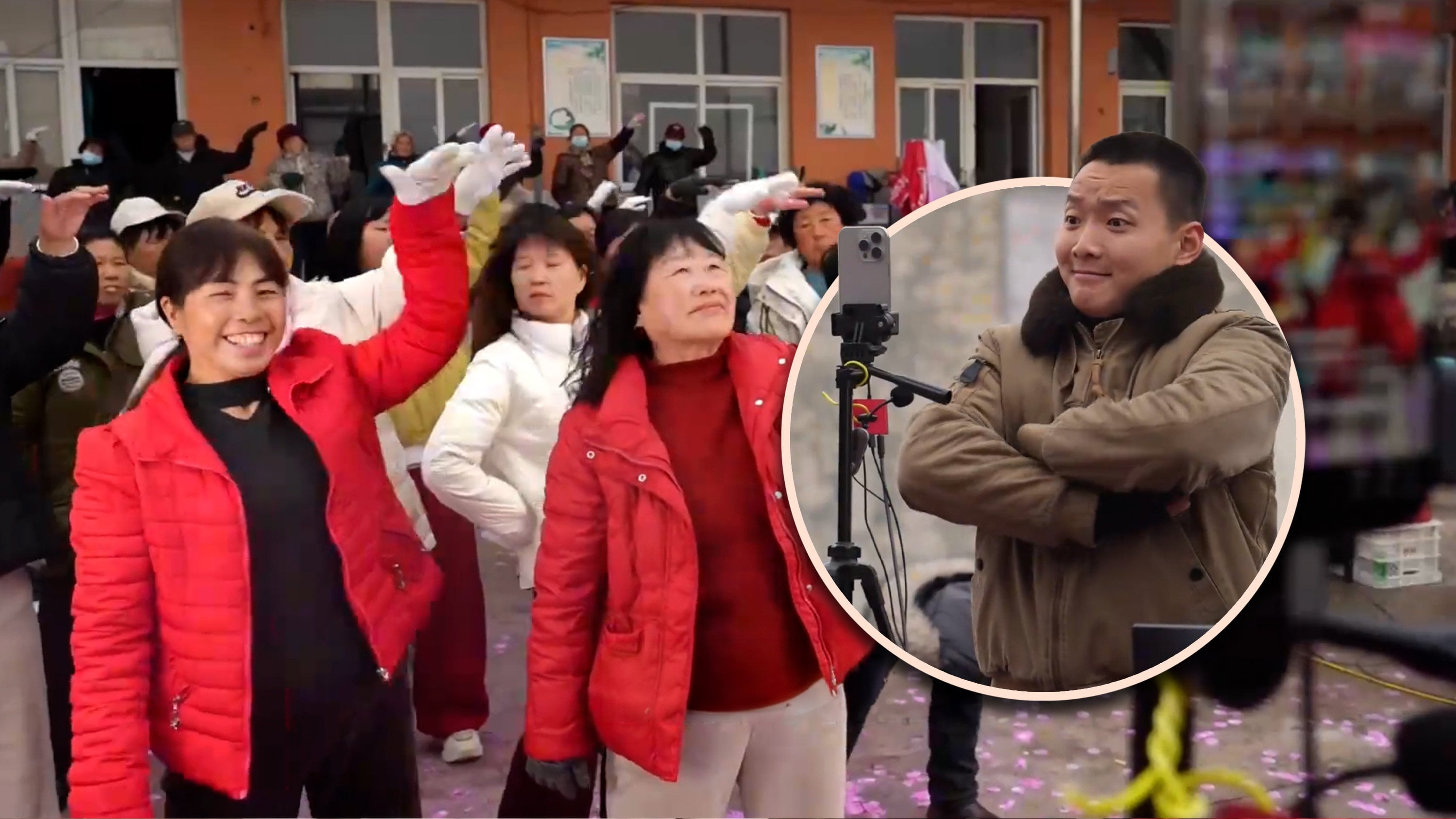 A group of “left-behind aunties” in a village in China has gained popularity for their live-streaming performances; audiences are drawn to their charm and impressive dance skills. Photo: SCMP composite/Douyin