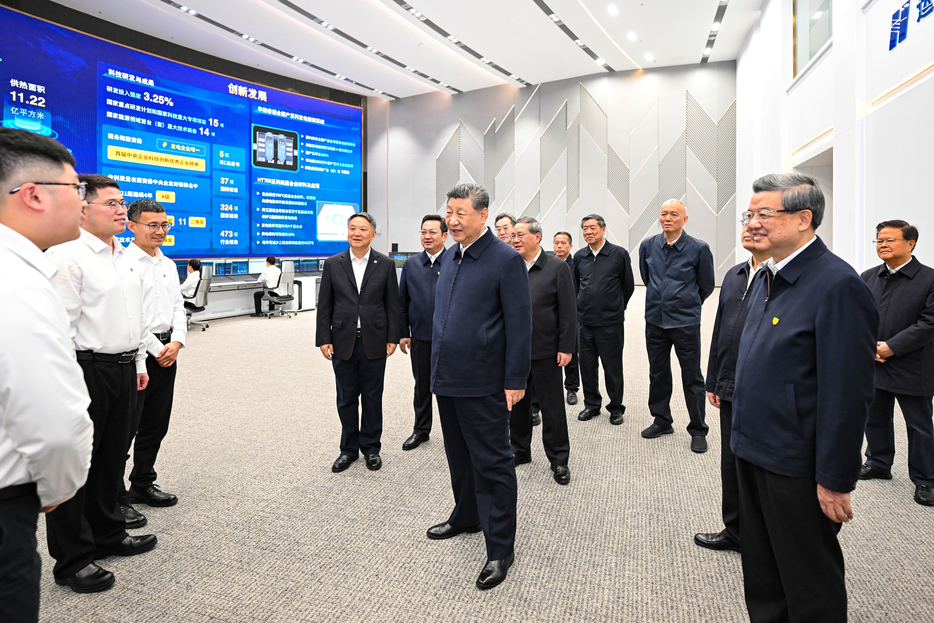 Chinese President Xi Jinping visits China Huaneng Group in the Xiongan New Area on Monday. Xi also chaired a symposium on further advancing construction and development of the area. Photo: Xinhua