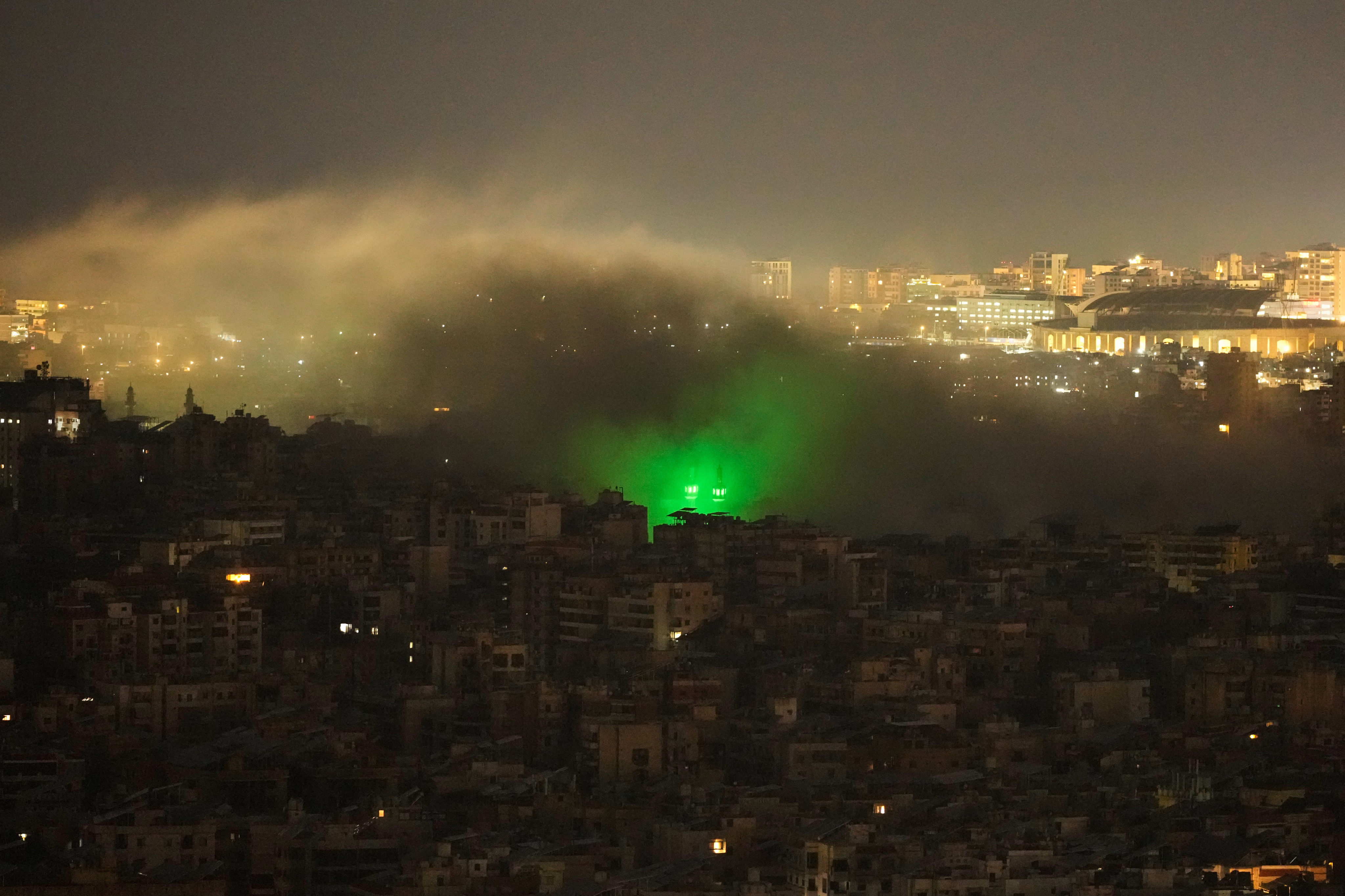 Smoke rises from the site of an Israeli strike in Dahiyeh, Beirut’s southern suburbs. Photo: AP