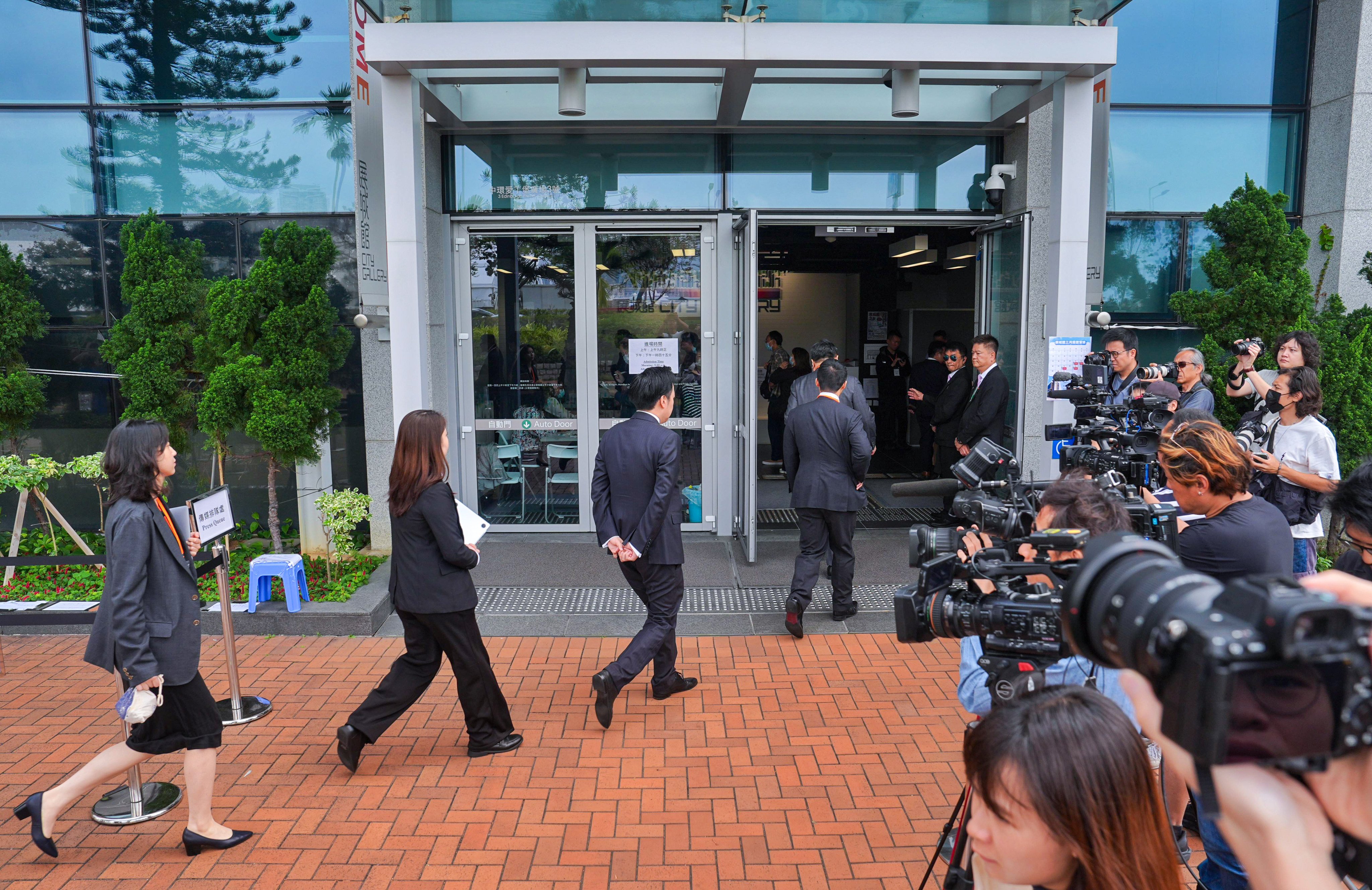 Legal representatives return for the afternoon session on day three of the hearing. Photo: Elson Li