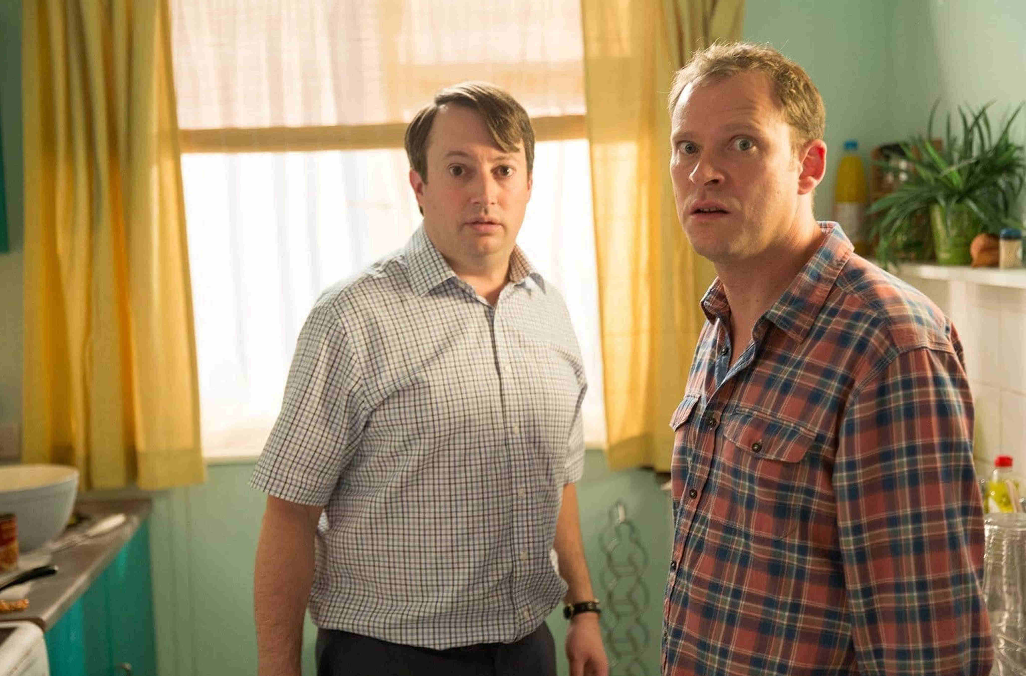 David Mitchell (left) and Robert Webb in a scene from British sitcom Peep Show. Photo: Objective Productions
