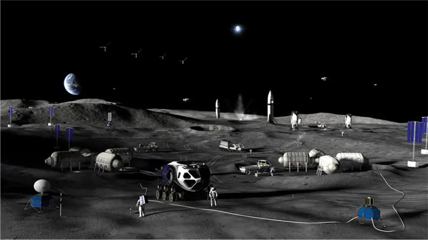 An earlier concept of a Nasa moon base. Photo: Nasa via TNS