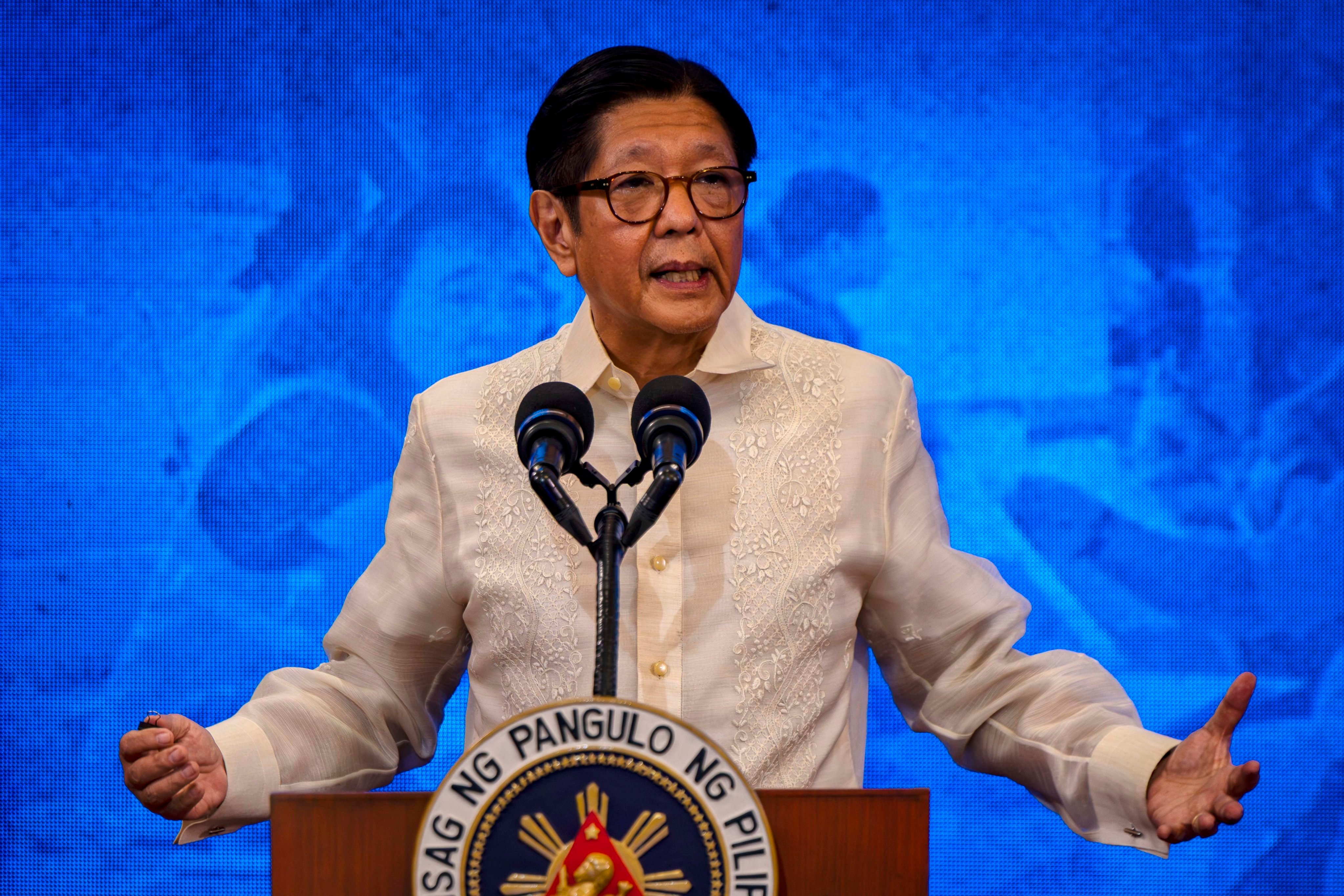 Philippine President Ferdinand Marcos Jnr said in a televised address on Wednesday that the country’s fuel ‌supply would not run dry after 45 days as his government has been looking for other sources. Photo: EPA